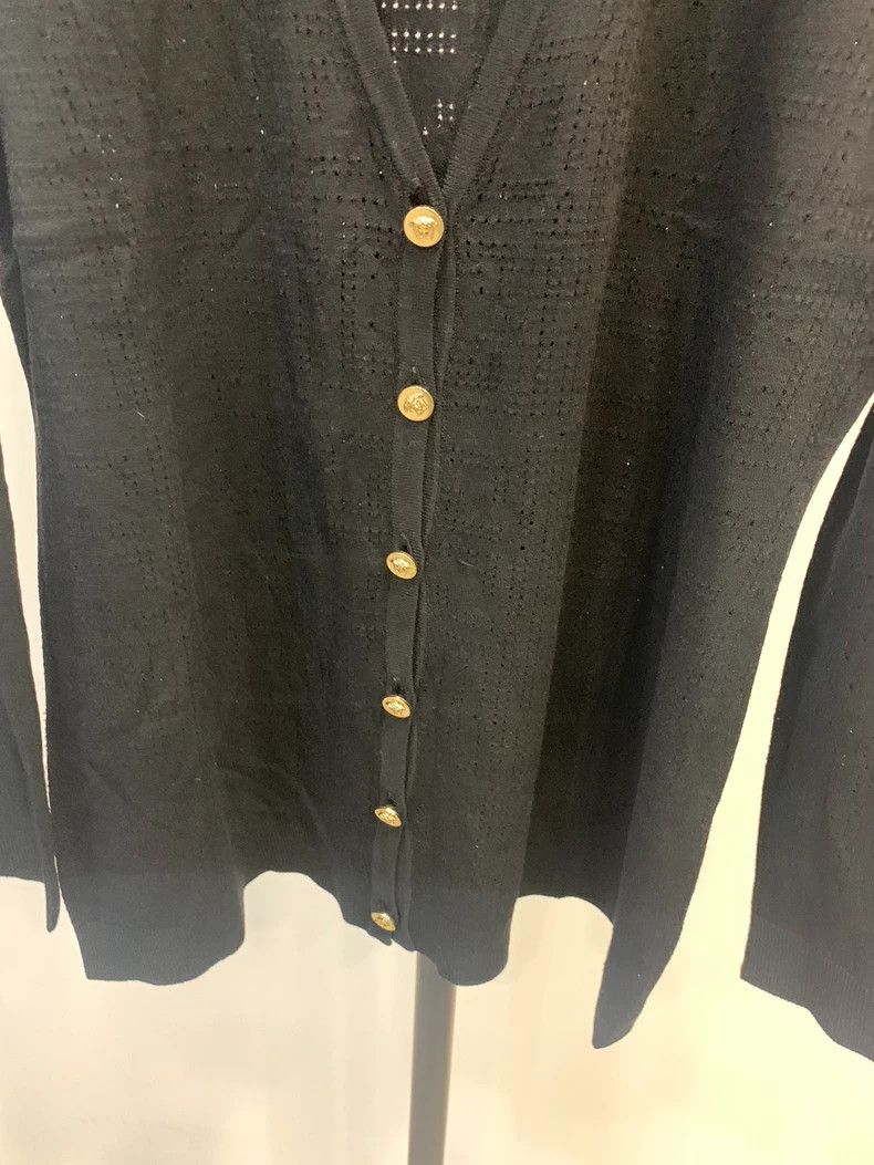 Versace Versace Women's cardigan V-neck openwork knitted vest Size S / US 4 / IT 40 - 4 Thumbnail