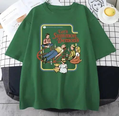 Japanese Brand × Vintage Green T-Shirt Let’s summon demons Size US L / EU 52-54 / 3 - 2 Thumbnail
