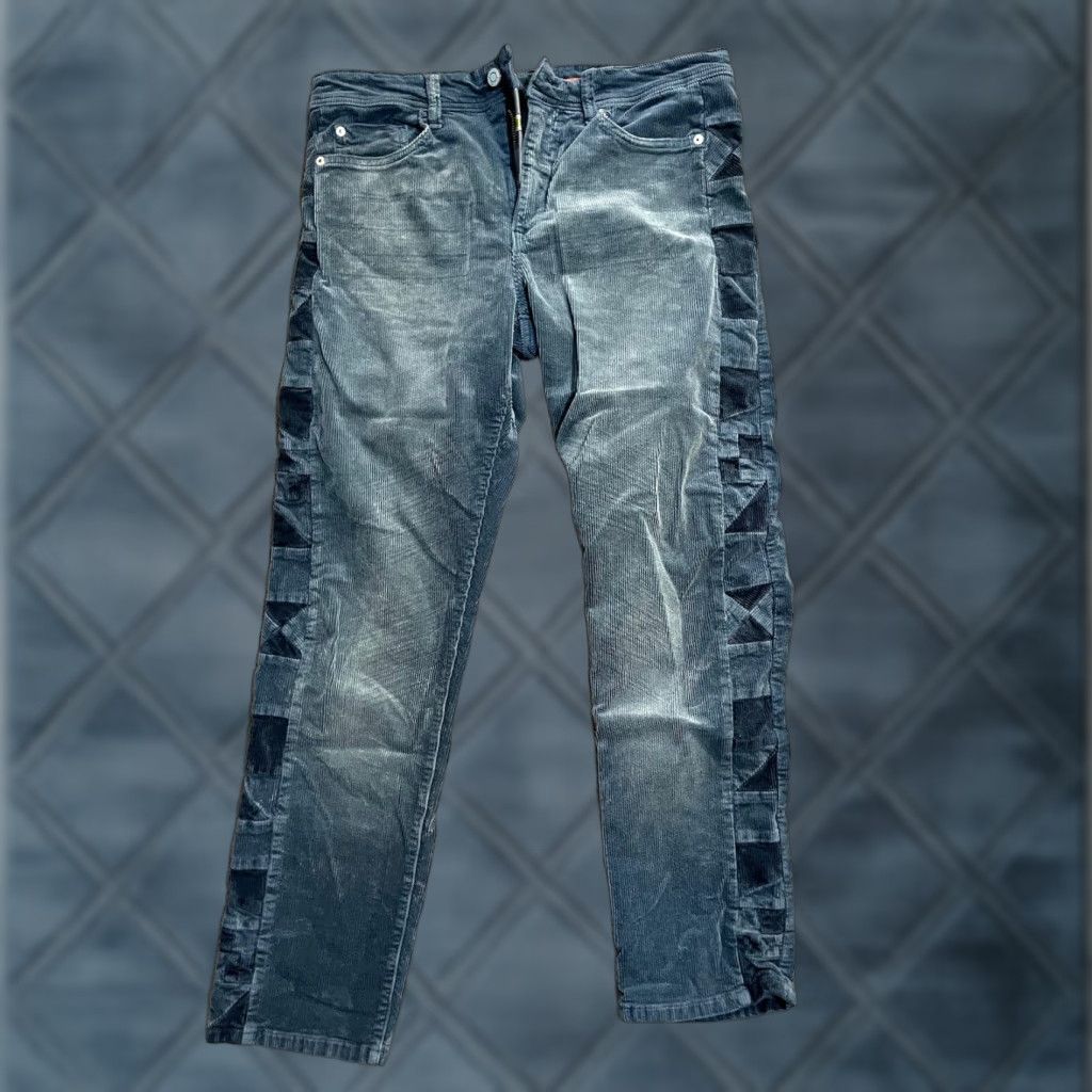 Anthropologie VINTAGE Anthropologie PILCRO CORDUROY JEANS DENIM BLUE SZ 27 Slim Boyfriend Crop Womens Jeans Stretch 90s Size 27" / US 4 / IT 40 - 1 Thumbnail
