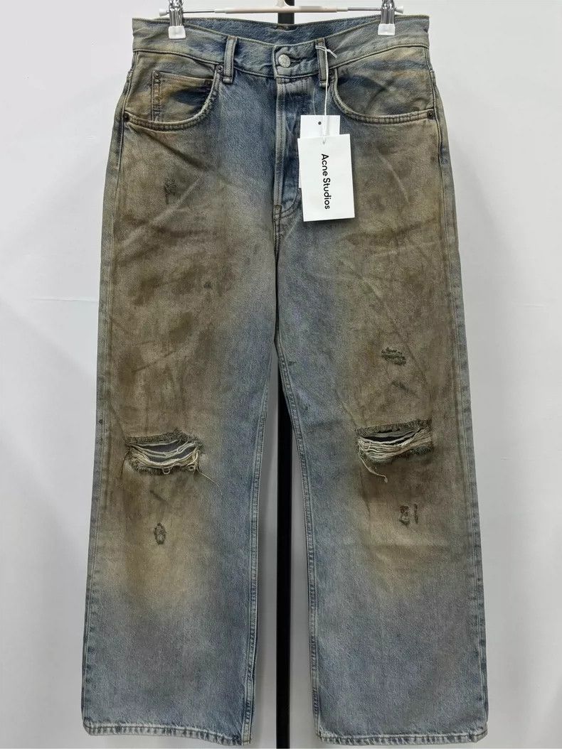 Acne Studios acne studios Mud-dyed torn pure cotton jeans 2504-Nextarro Size US 27 - 1 Thumbnail