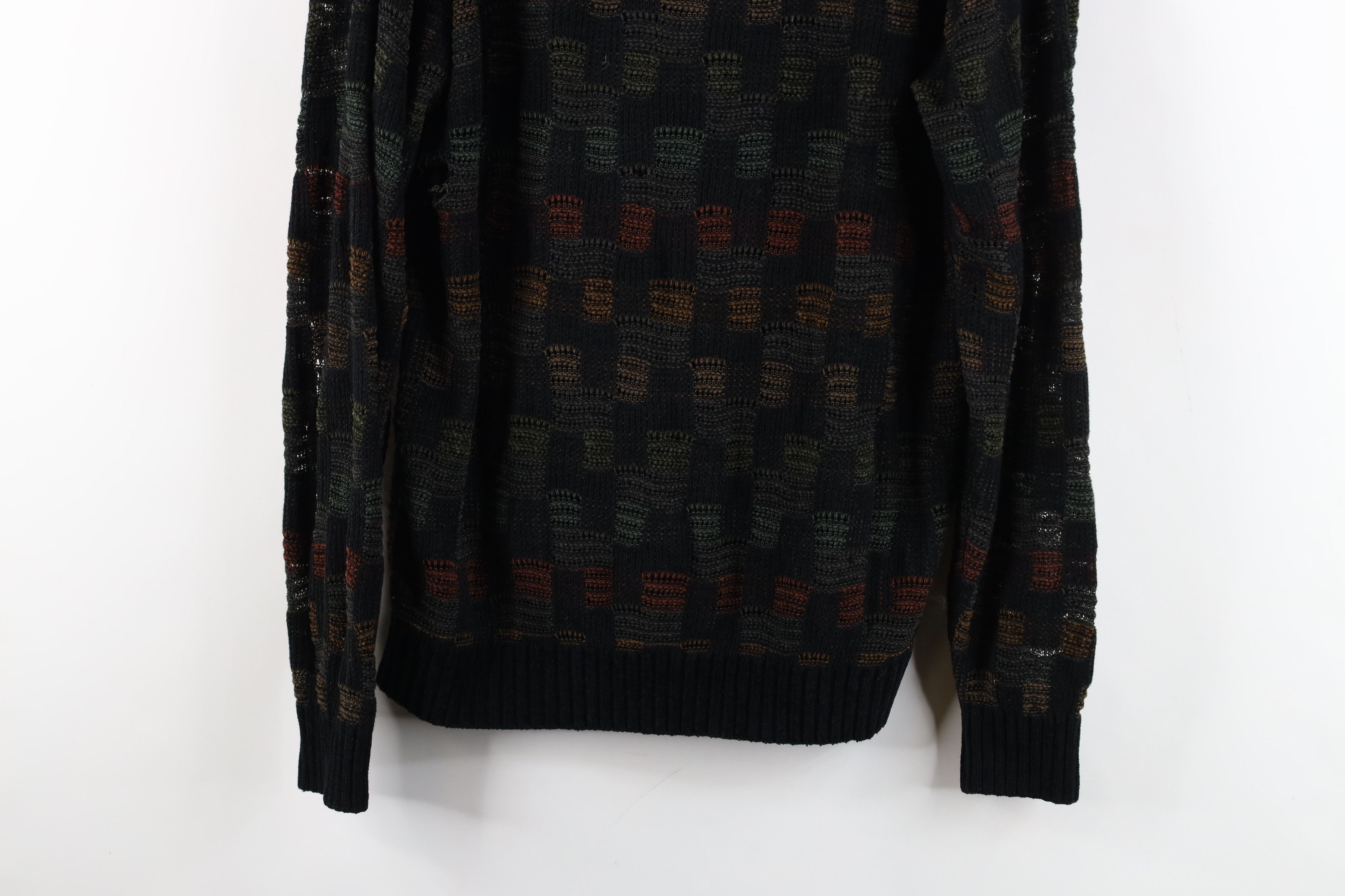 Vintage Vintage 90s Streetwear Rainbow Checkered Knit Sweater Size US M / EU 48-50 / 2 - 3 Thumbnail