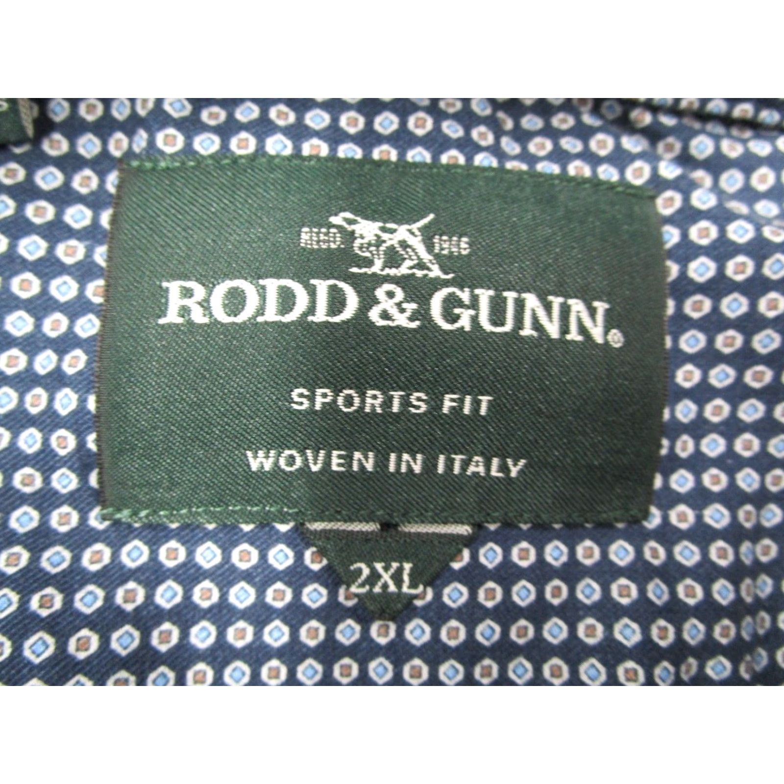 Rodd & Gunn Rodd & Gunn Shirt Mens 2XL Blue Sports Fit Button Up Long Sleeve Casual Work Geometric Pattern - Cotton Knit, Regular Size, City Preppy Style - Mens Size US XXL / EU 58 / 5 - 3 Thumbnail