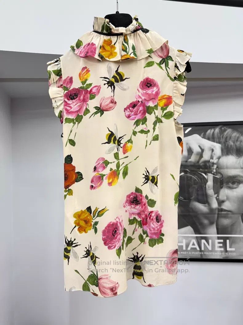 Gucci Gucci Bee flower silk print sleeveless Size XS / US 0-2 / IT 36-38 - 3 Thumbnail