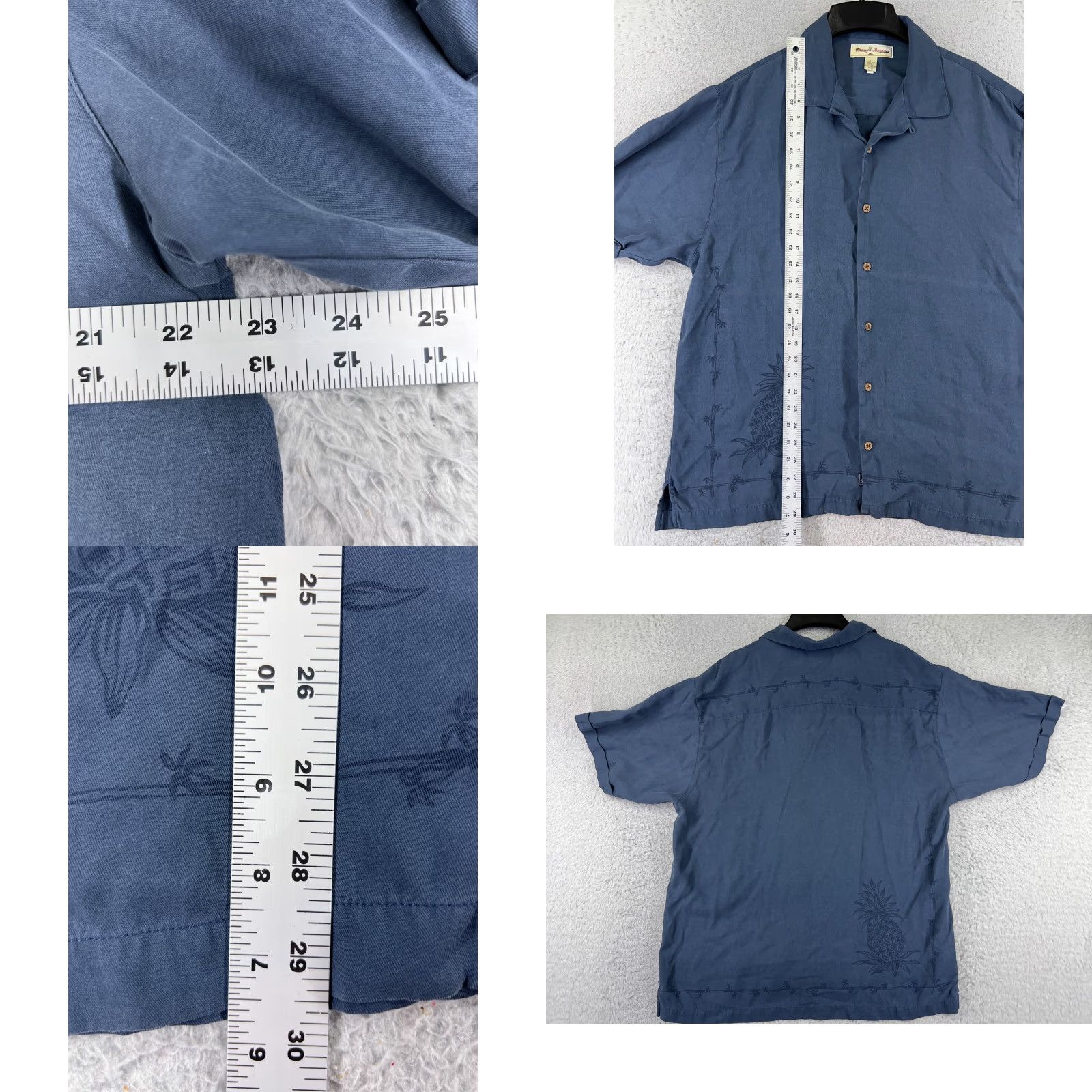 Tommy Bahama Tommy Bahama Shirt Men Large Blue Pineapple Button Up Hawaiian Silk Vacation Size US L / EU 52-54 / 3 - 8 Thumbnail