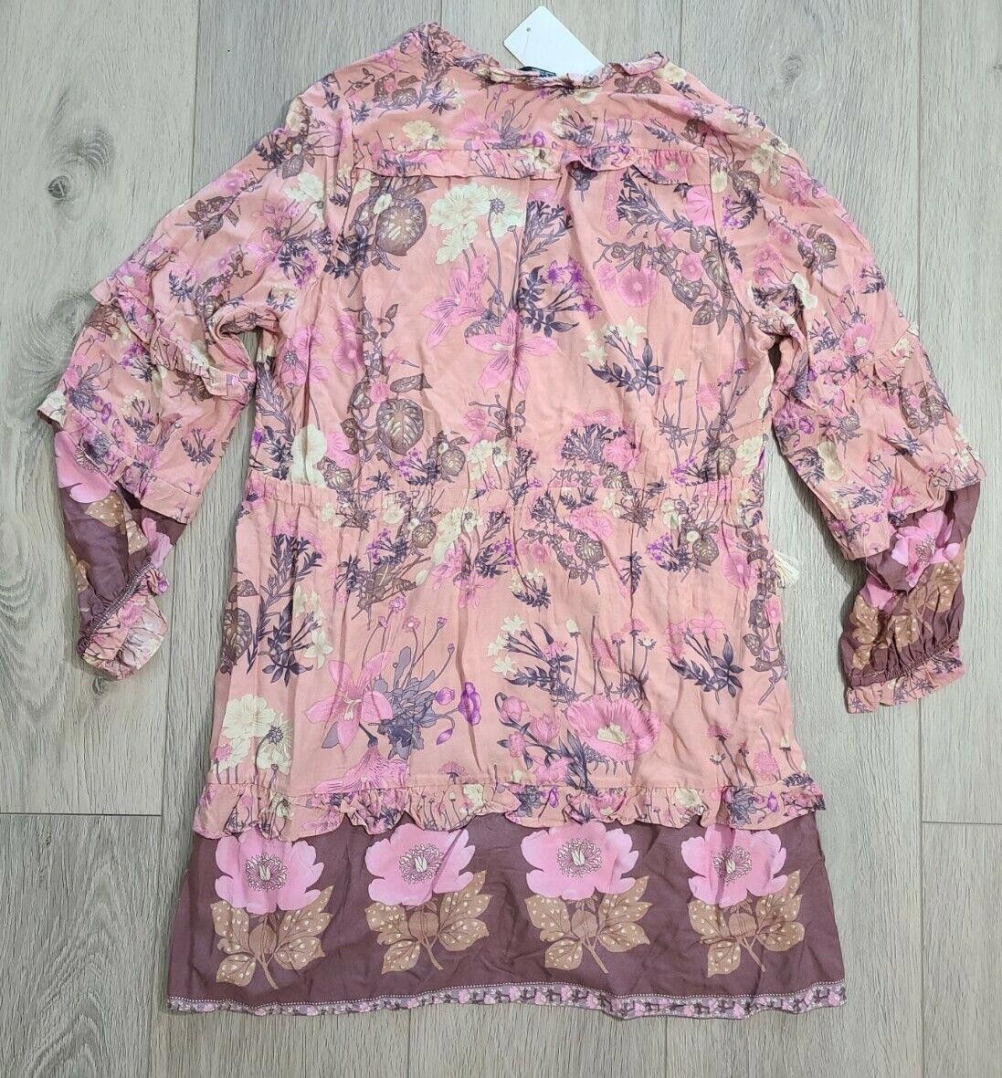 Designer Lance Cade Dress Large Pink Mauve Boho long Sleeve V Neck Size L / US 10 / IT 46 - 2 Thumbnail