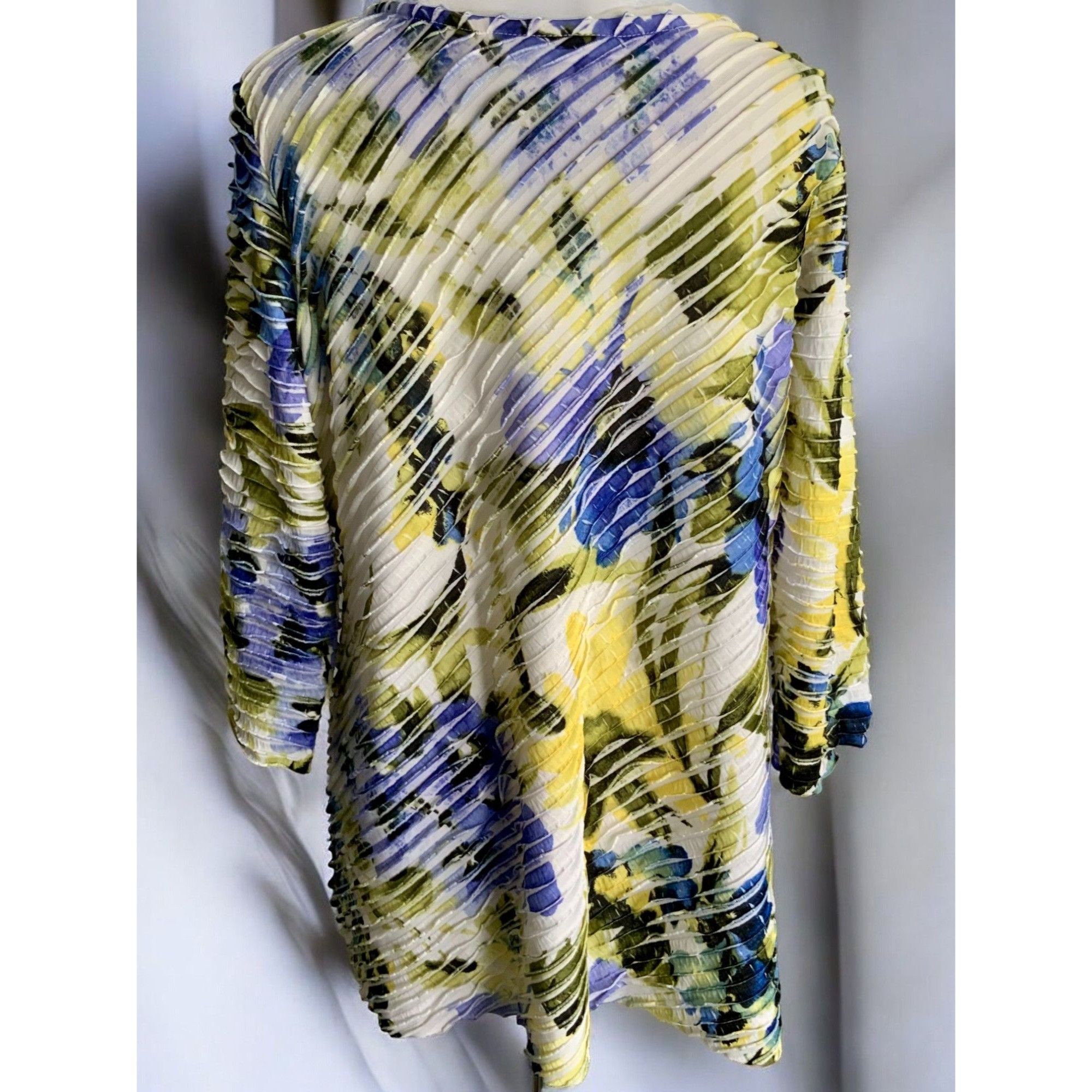 Designer Susan Graver Pleated Tunic Top Quarter Sleeve Multicolor L Size L / US 10 / IT 46 - 5 Thumbnail