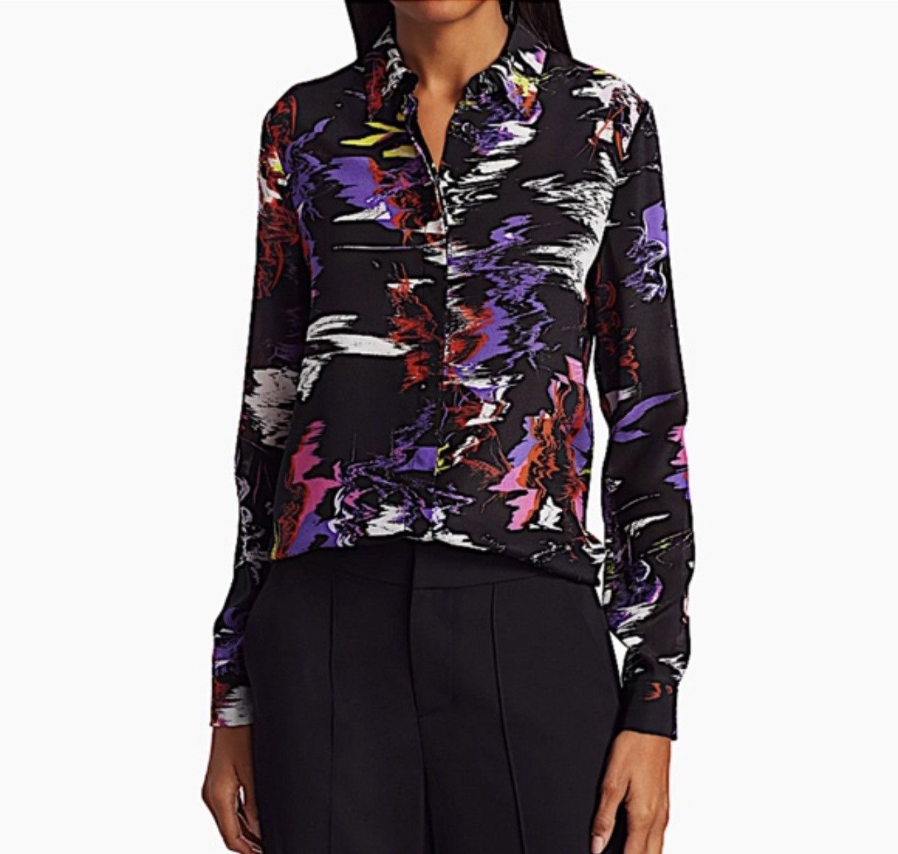 Alice + Olivia Alice + Olivia Willa Moonstruck silk blouse Size S / US 4 / IT 40 - 4 Thumbnail