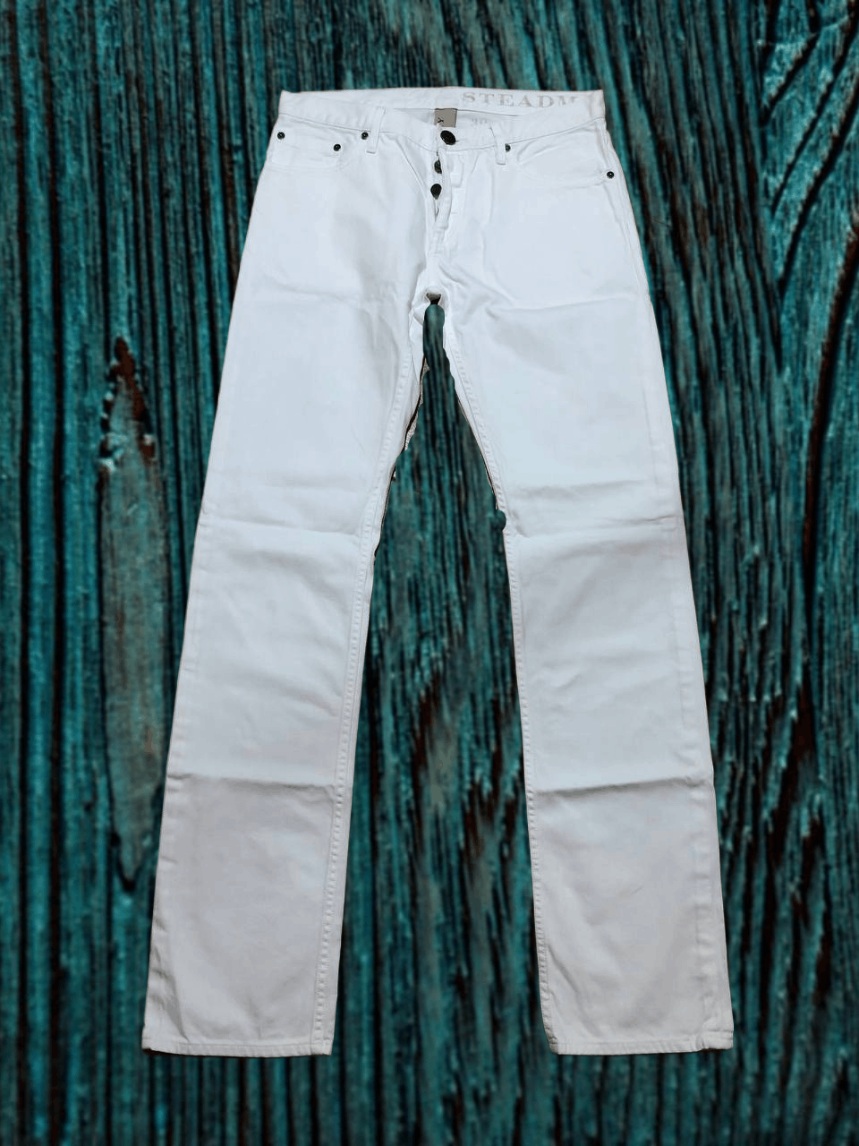 Burberry Mens Burberry Brit Steadman White Cotton Straight Jeans Size US 30 / EU 46 - 1 Thumbnail