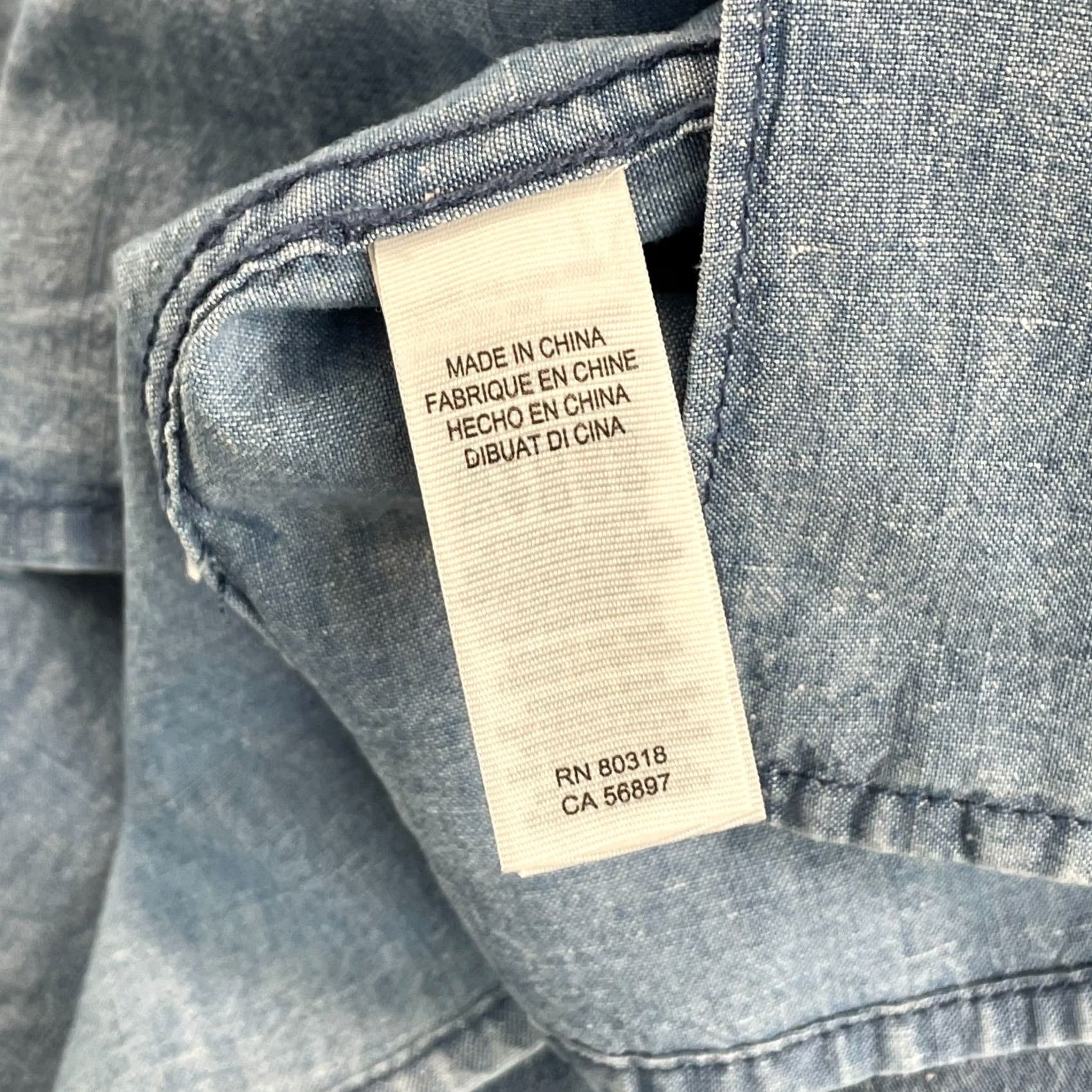 Lucky Brand Lucky Brand Camp Shirt Men XL Blue Chambray Denim Hemp Blend Short Sleeve NWT Size US XL / EU 56 / 4 - 7 Thumbnail