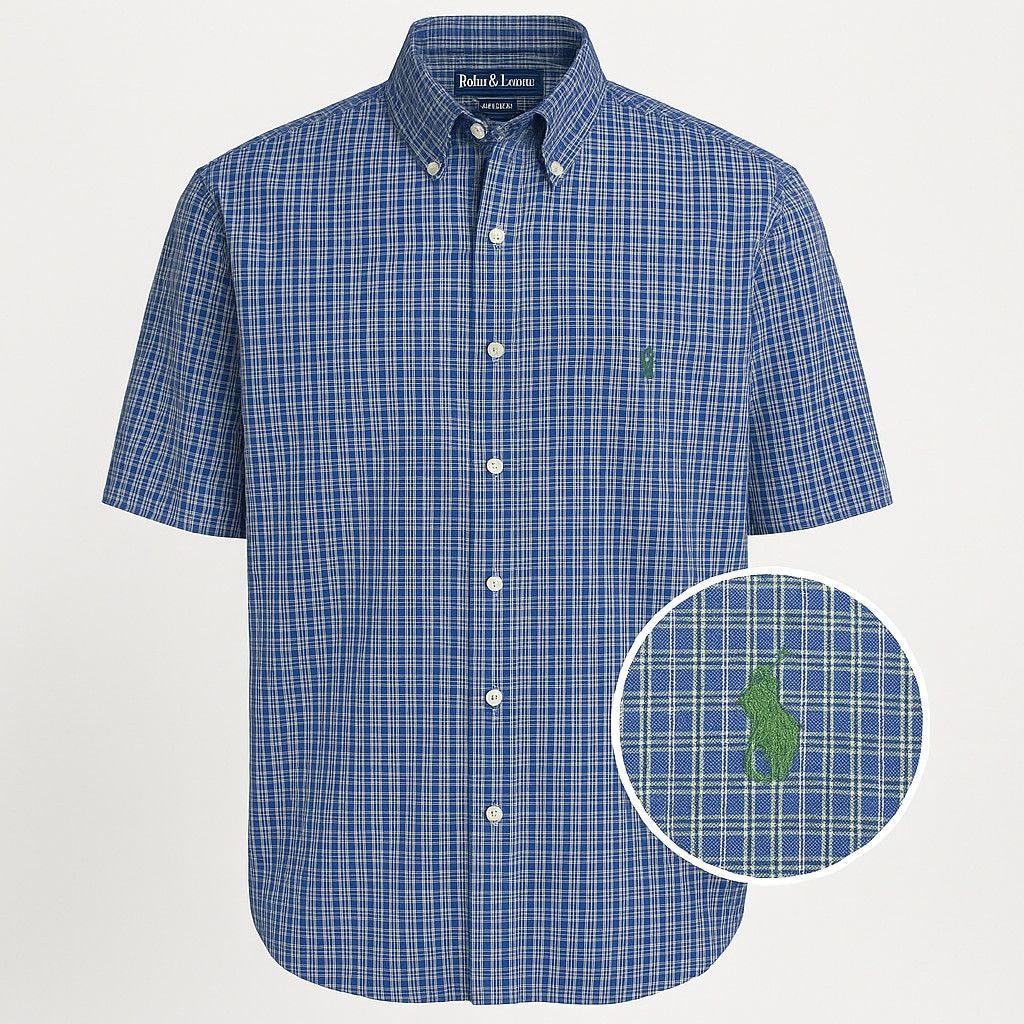 Ralph Lauren Ralph Lauren Blue Green Plaid XXL Short Sleeve Shirt Size US XXL / EU 58 / 5 - 2 Thumbnail