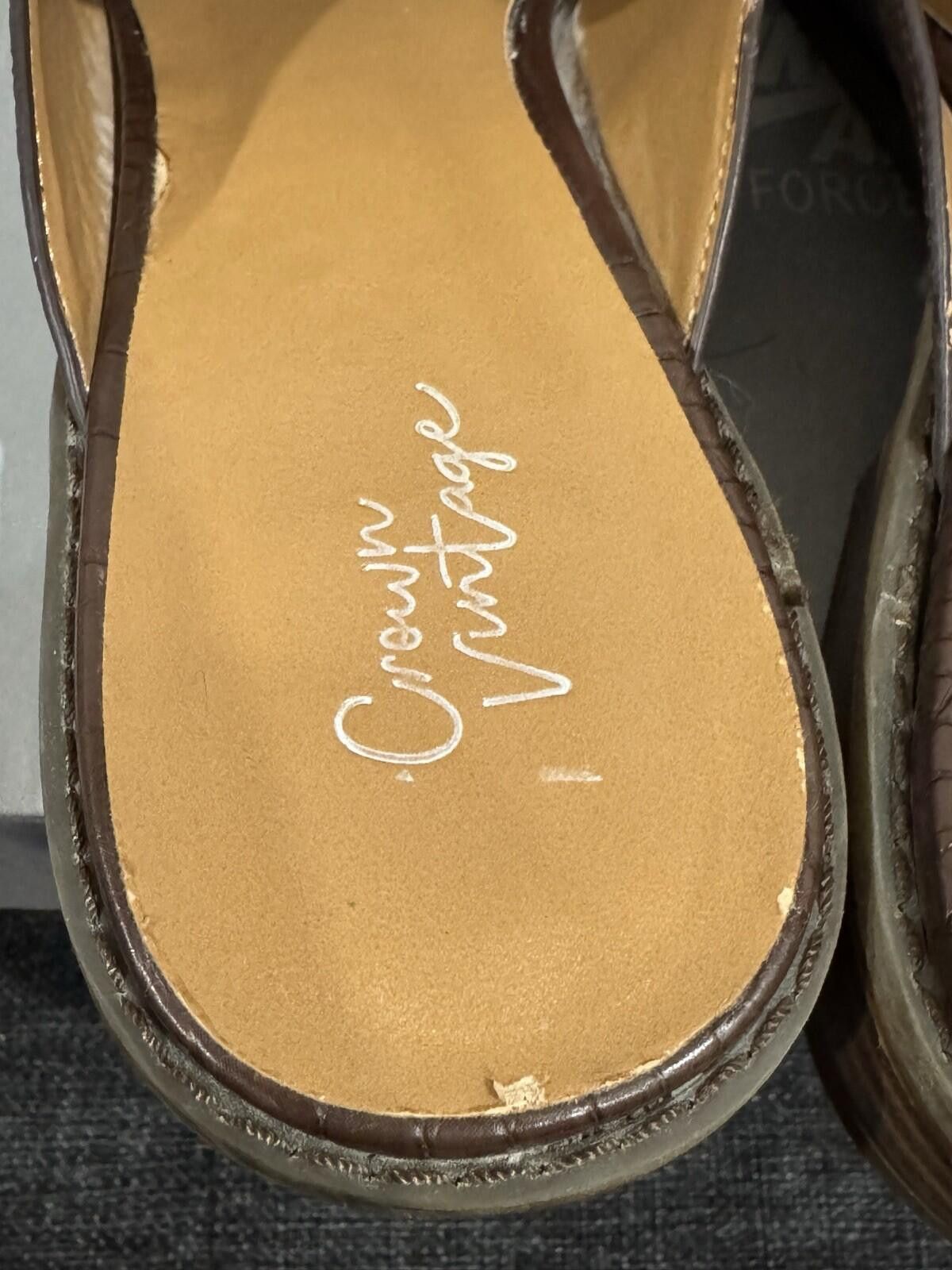 Other Crown Vintage Lacerate Croc Embossed Mules Slip On Sz 9.5M Size US 9.5 / IT 39.5 - 8 Thumbnail
