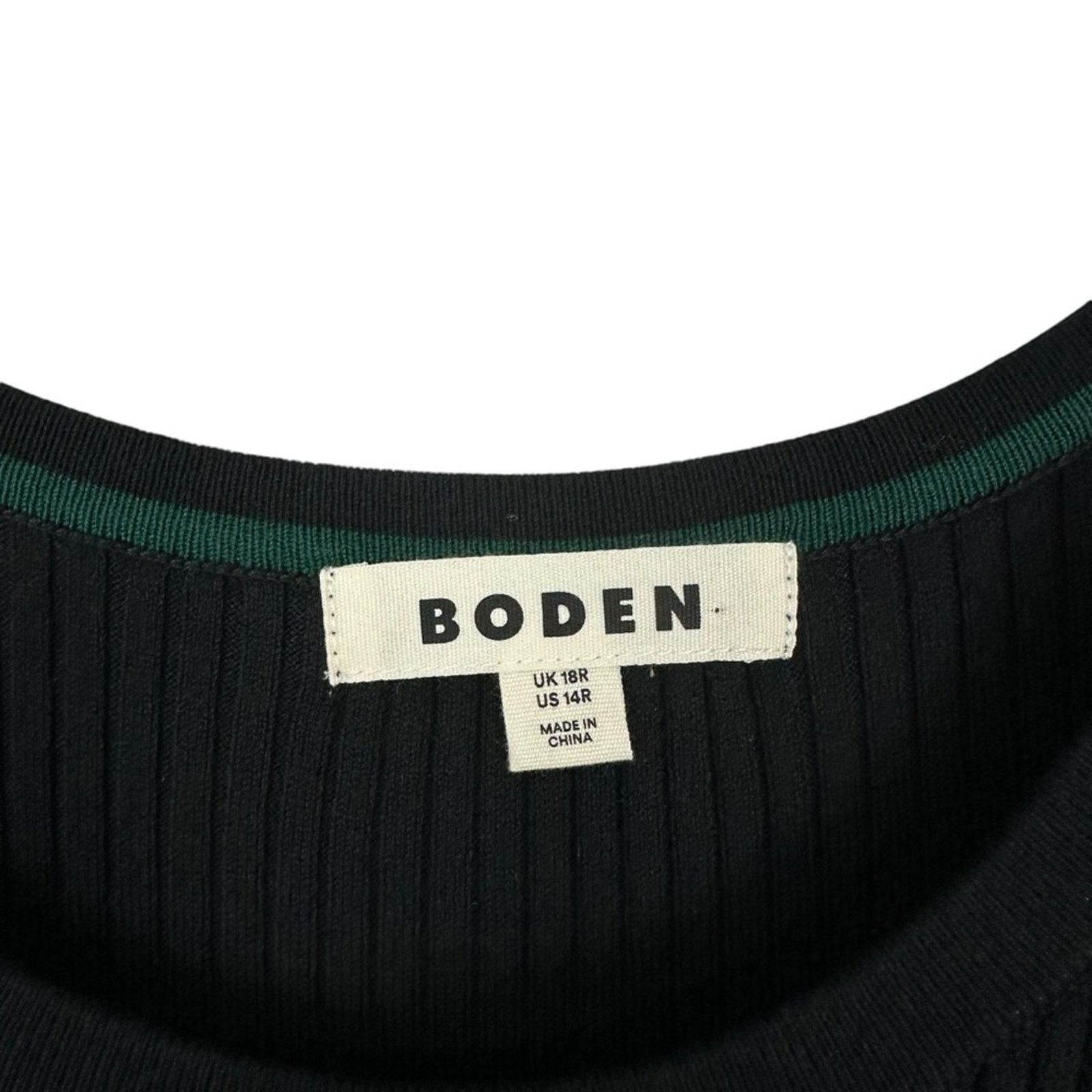 Boden NEW Boden Cutout Knitted Ribbed Midi Black Sweater Dress Size XL / US 12-14 / IT 48-50 - 9 Thumbnail