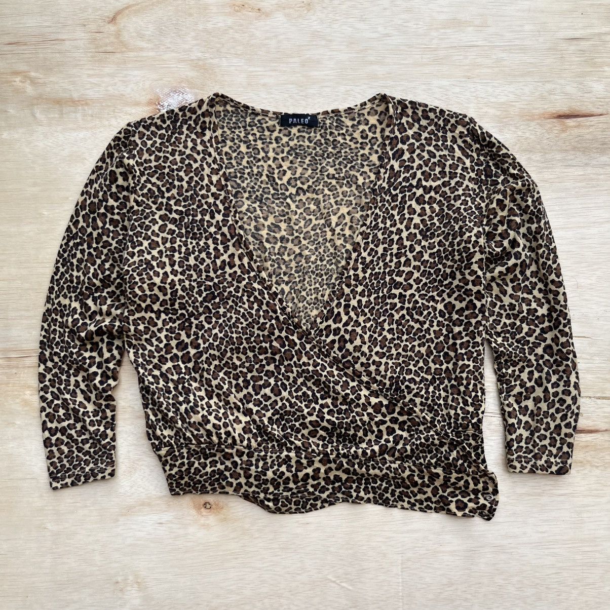 Japanese Brand PALEO2 CROPPED TOPS CARDIGAN BLOUSES CAMO LEOPARD Size L / US 10 / IT 46 - 2 Thumbnail