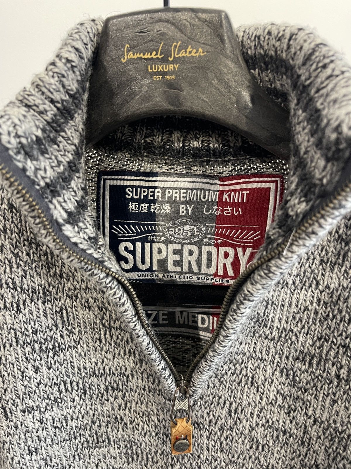 Superdry Superdry Premium Knit Quarter-Zip Mock Neck Sweater - Size M Size US M / EU 48-50 / 2 - 5 Thumbnail