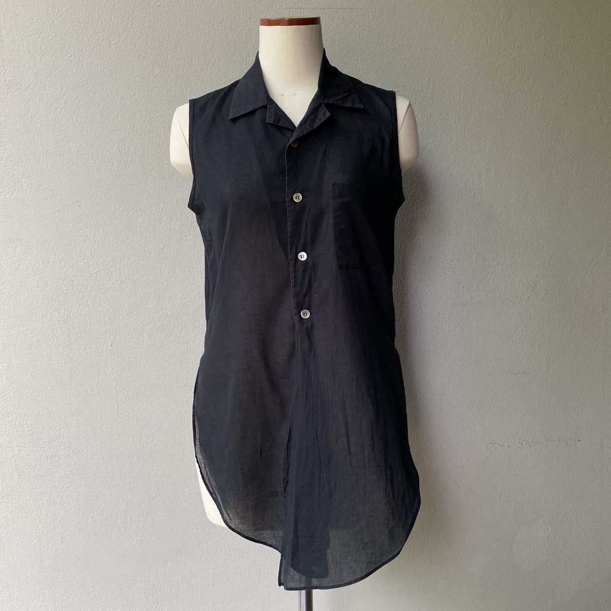 Yohji Yamamoto WORKSHOP Yohji Yamamoto Black Sleeveless Pocket Shirt Size M / US 6-8 / IT 42-44 - 9 Thumbnail