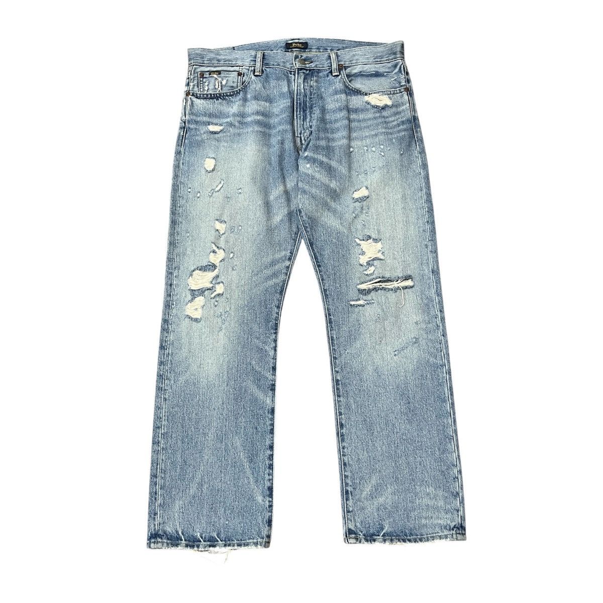 Polo Ralph Lauren Polo Ralph Lauren Distressed Denim Blue Sky ifsix Lgb Style Size US 36 / EU 52 - 2 Thumbnail