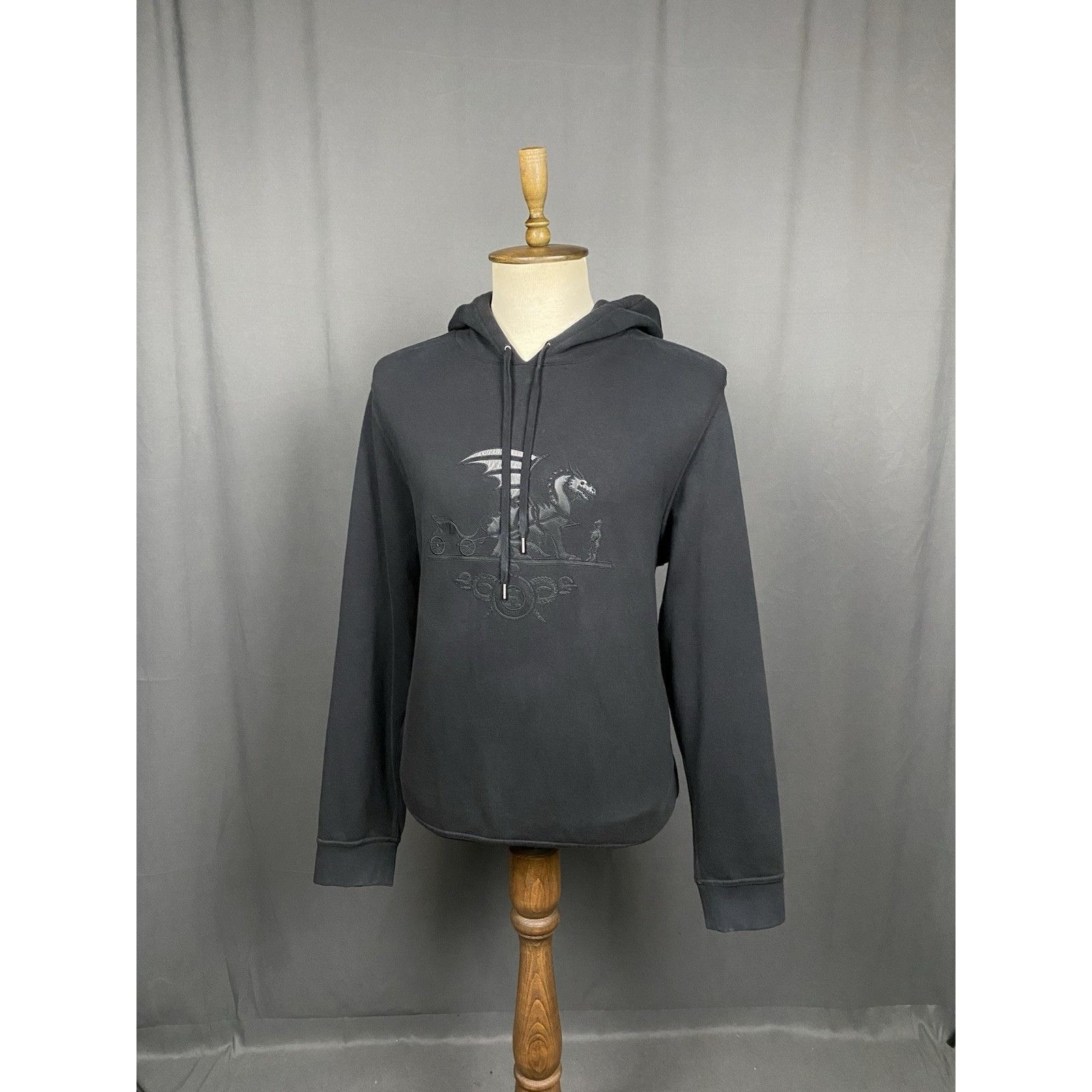 Hermes MINT! Hermes Big Logo Auth Men's Black Hoodie Sweater Size 2 Size US XXL / EU 58 / 5 - 2 Thumbnail