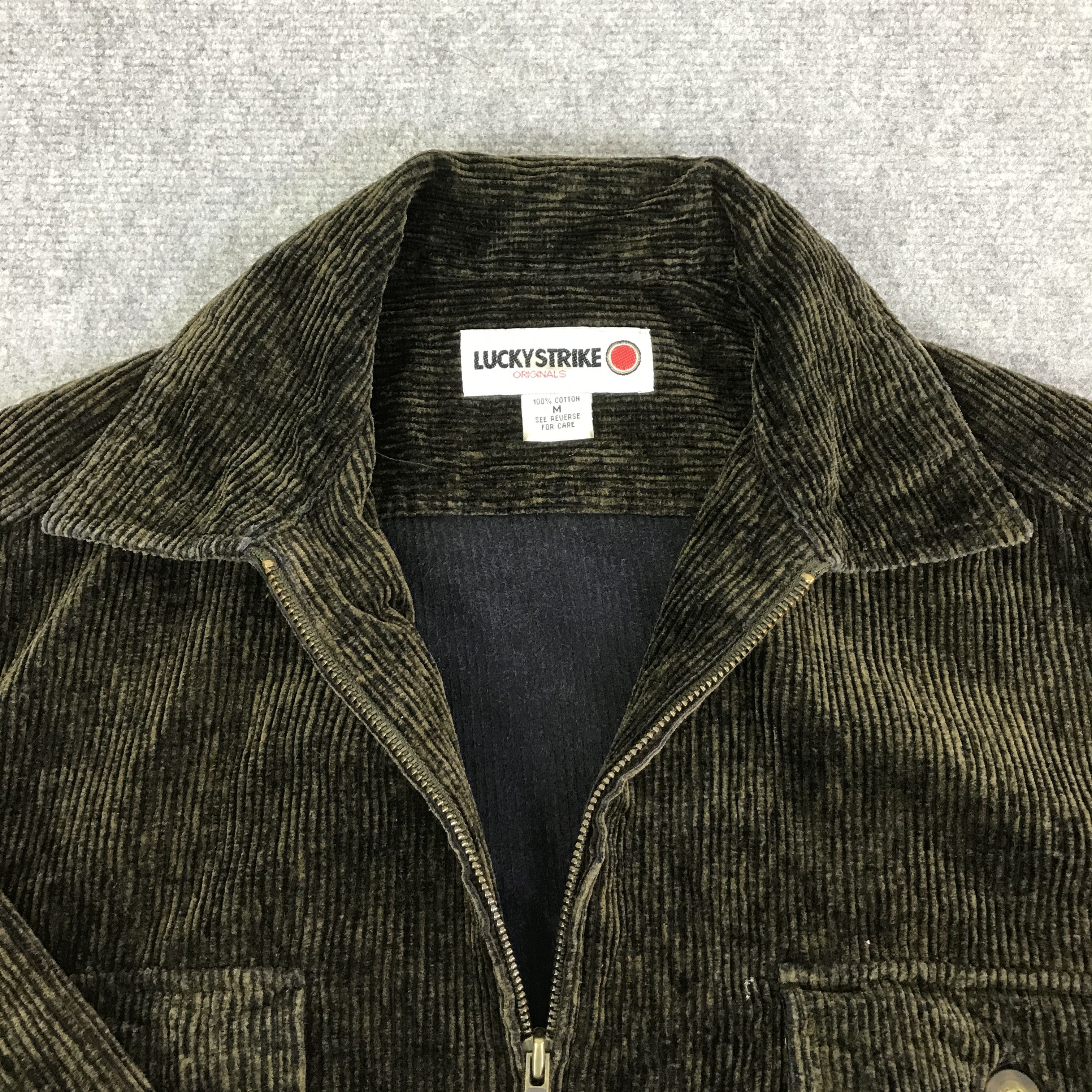 Japanese Brand LUCKY STRIKE CORDUROY ZIP JACKET K113B4 Size US L / EU 52-54 / 3 - 8 Thumbnail