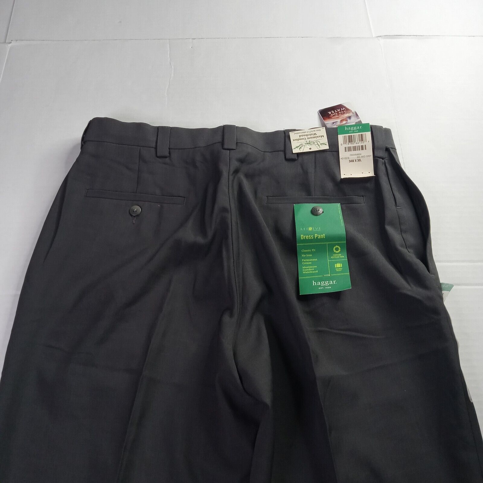 Haggar Haggar Comfort Dress Pants Men's 34x30 Gray Classic Fit Size US 34 / EU 50 - 7 Thumbnail
