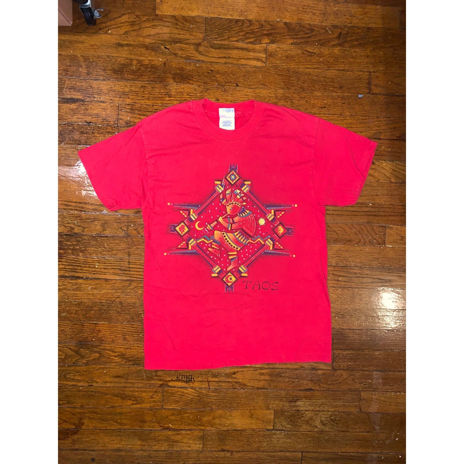 Hanes × Vintage Taos New Mexico Single Stitch T Shirt Red Graphic Tee Medium Size US M / EU 48-50 / 2 - 2 Thumbnail