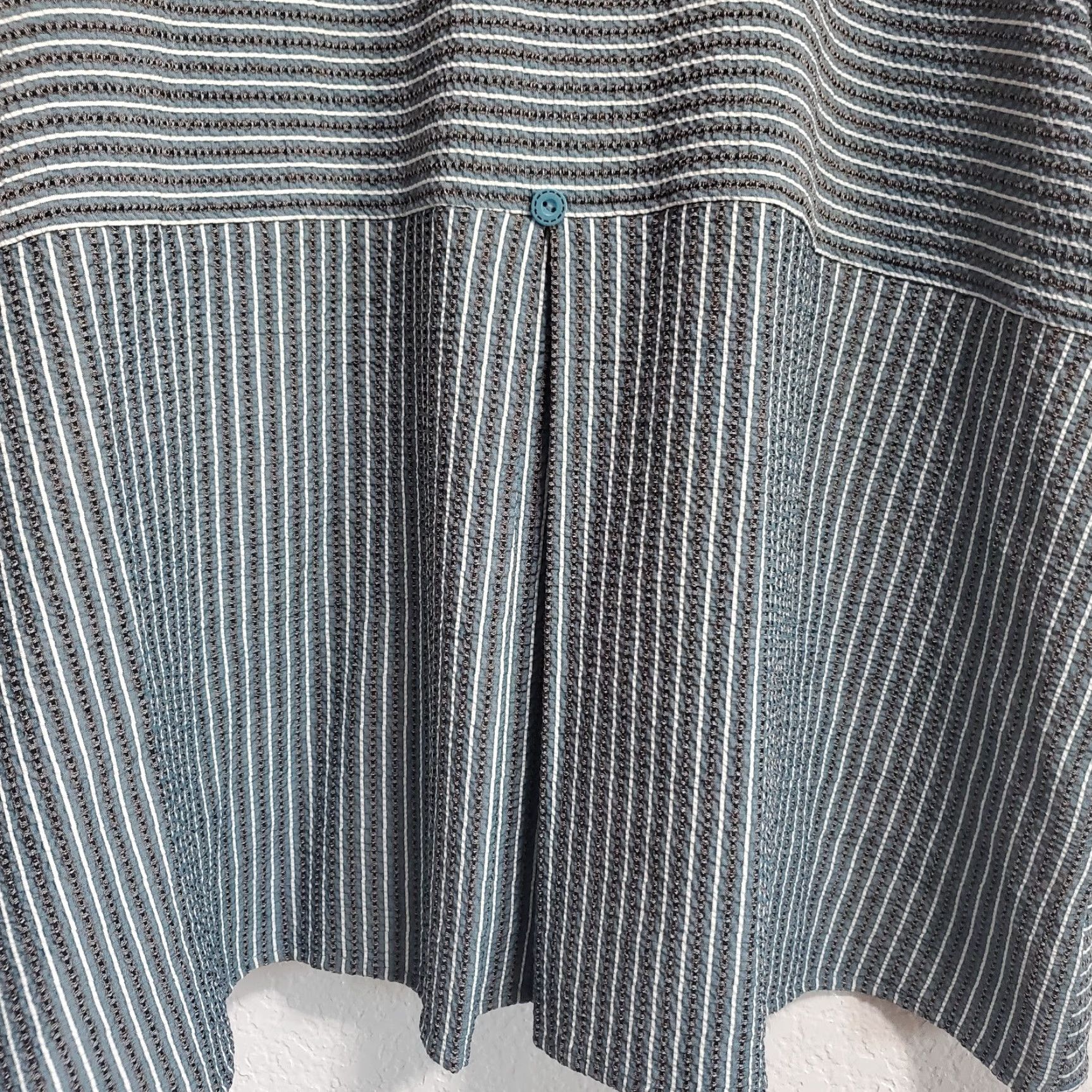 Habitat VINTAGE Habitat Top 1X No Size Tag Blue Gray Striped Button Tunic Relaxed Lagenlook Size XL / US 12-14 / IT 48-50 - 7 Thumbnail