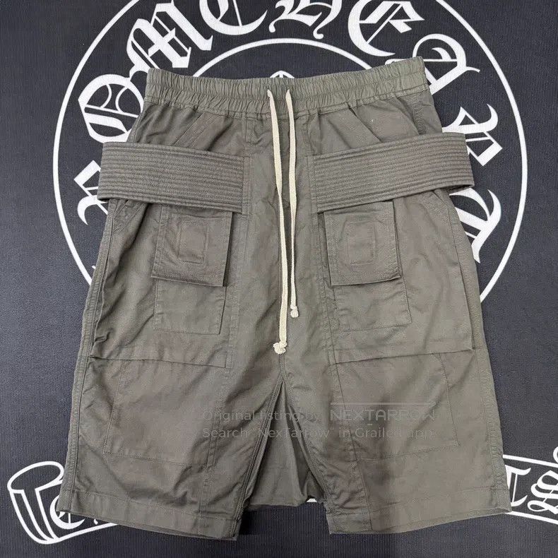 Rick Owens Rick Owens size m Double-ring military green shorts Size US 28 / EU 44 - 1 Thumbnail
