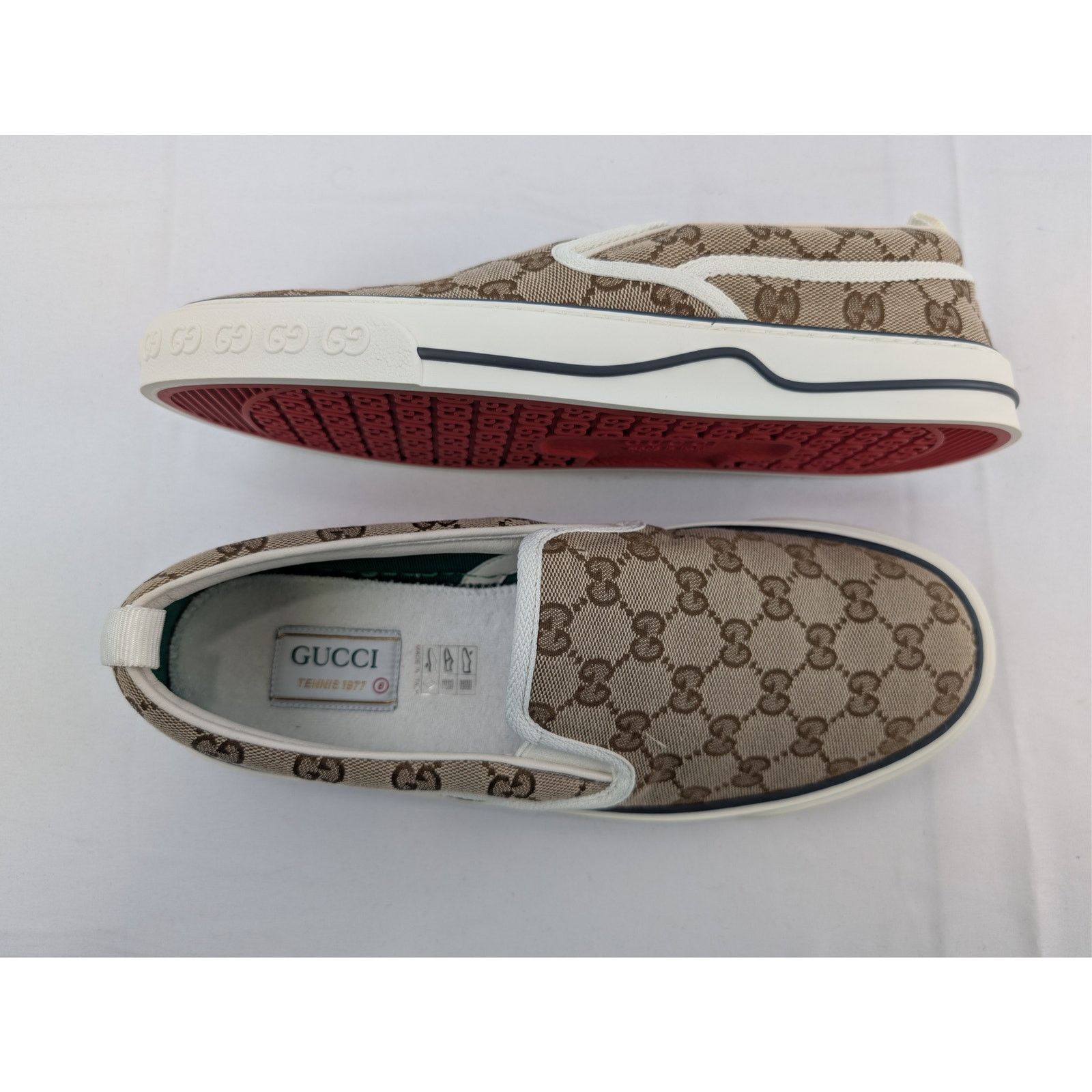 Gucci o1rshd1 Q:2 / Tennis 1977 Slip-On Sneakers in Beige Size US 12 / EU 45 - 1 Thumbnail