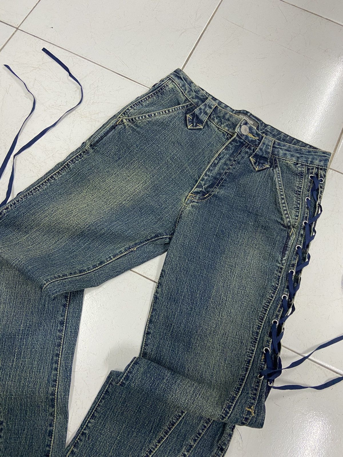 Japanese Brand BROW DWIN FLARE DENIM JEANS Size 24" / US 00 / IT 34 - 5 Thumbnail