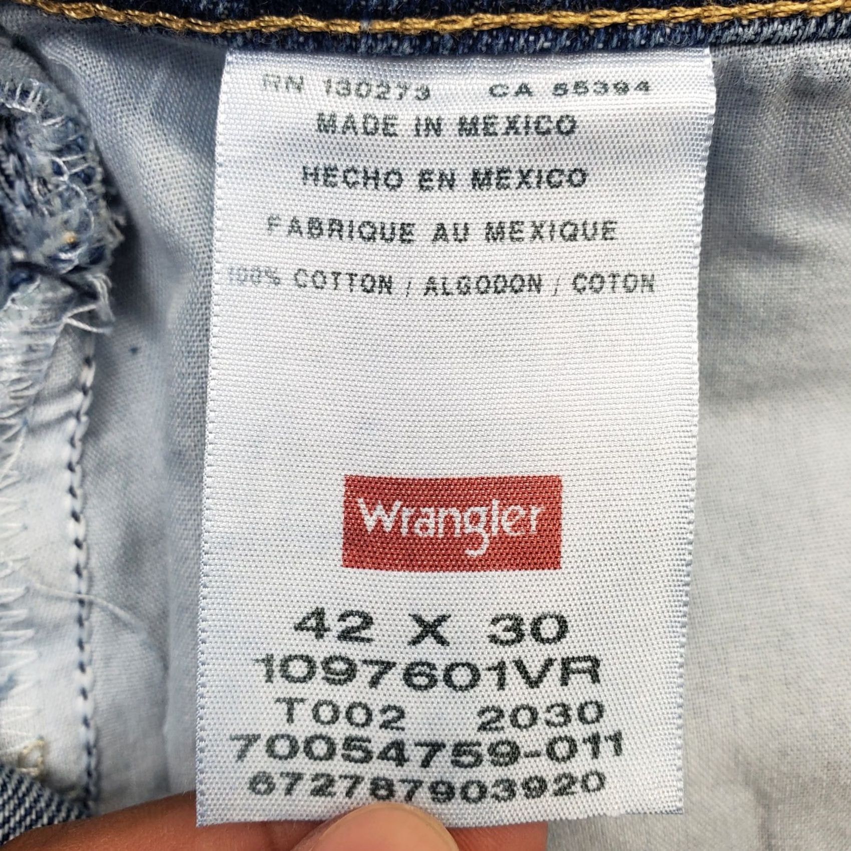 Wrangler Wrangler Jeans Mens 42x30 Blue Denim 5-Pocket Relaxed Fit Wide Leg Jeans Size US 42 / EU 58 - 7 Thumbnail