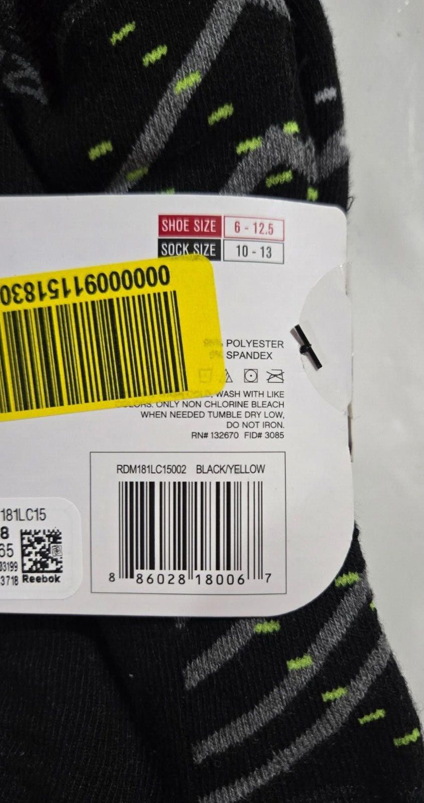Reebok Men's Reebok Low Cut Socks Stretch Cushion NWT Size ONE SIZE - 6 Thumbnail