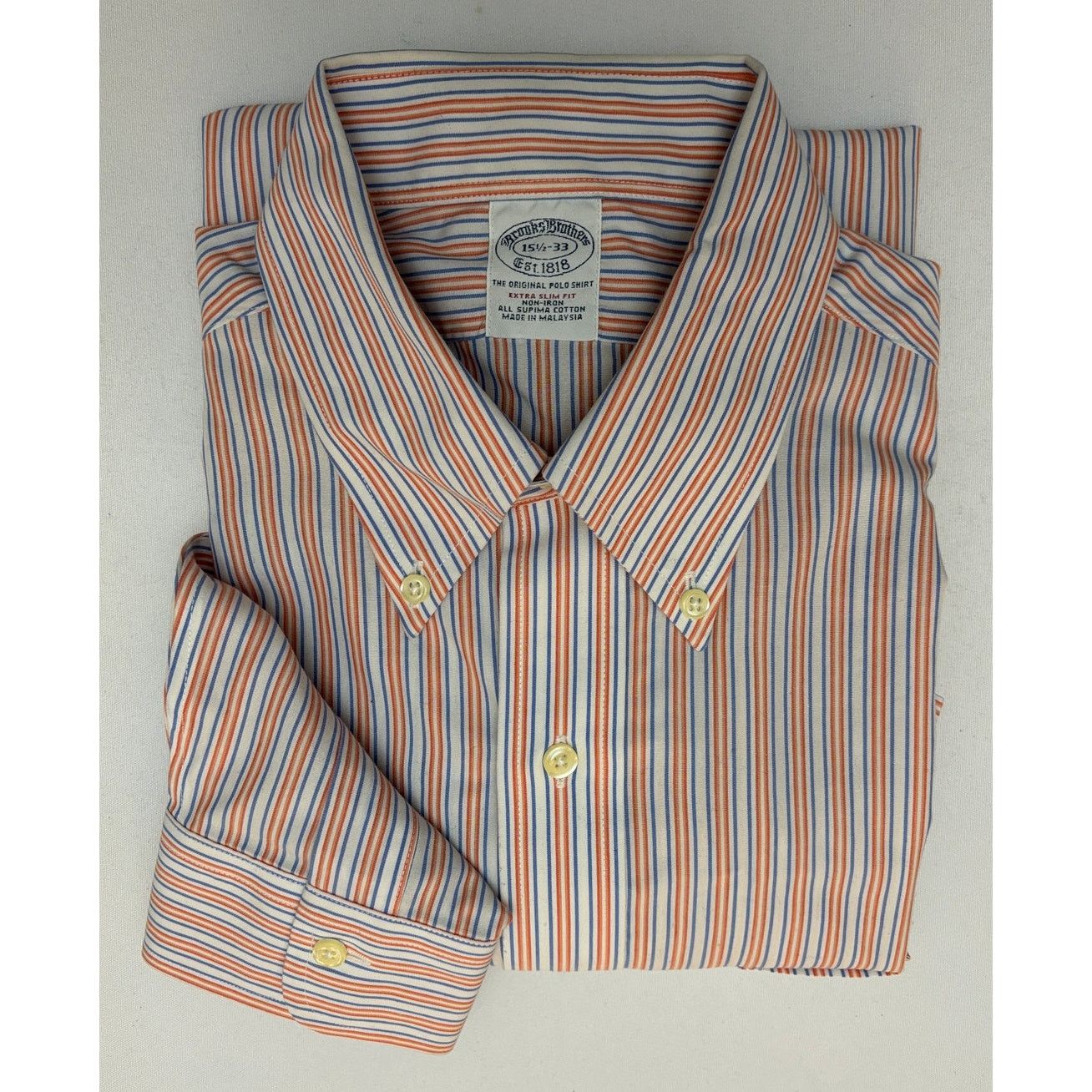 Brooks Brothers BROOKS BROTHERS X Slim Fit Stripe Dress Shirt | 15 1/2 - 33 Size US M / EU 48-50 / 2 - 10 Thumbnail