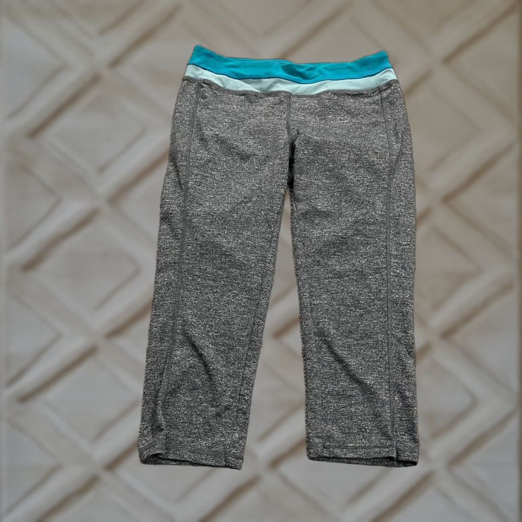 Vintage Unbranded Cropped Leggings Womens Small Gray Mid Rise Active Yoga Gym Run 28x18 Size 28" / US 6 / IT 42 - 1 Thumbnail