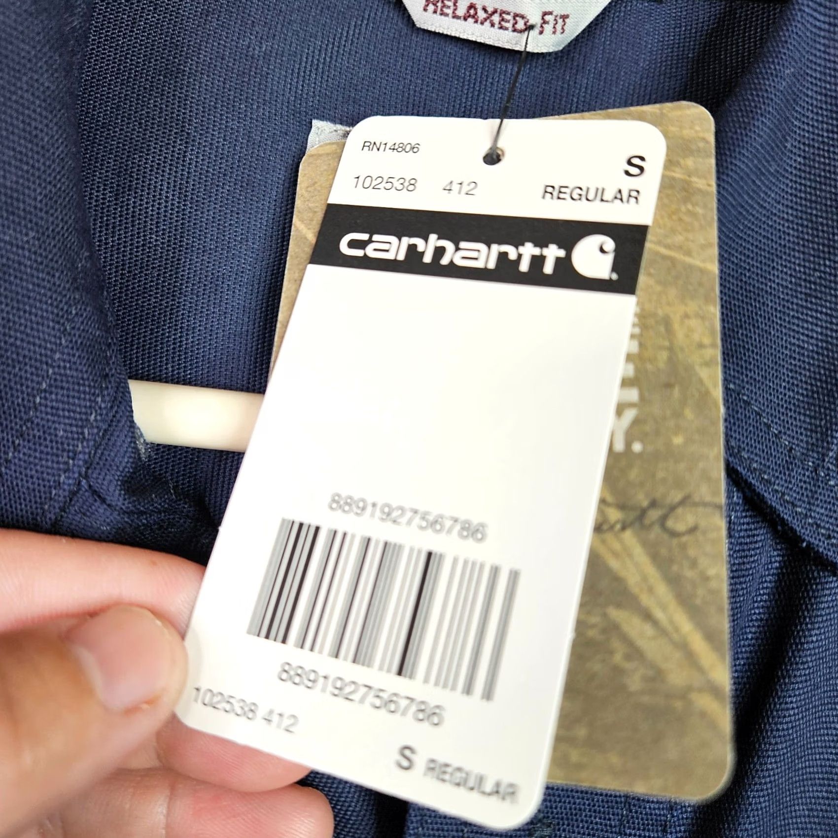 Carhartt Carhartt Button-Up Shirt Navy Blue Cotton Long Sleeve Relaxed Size S Mens Size US S / EU 44-46 / 1 - 3 Thumbnail