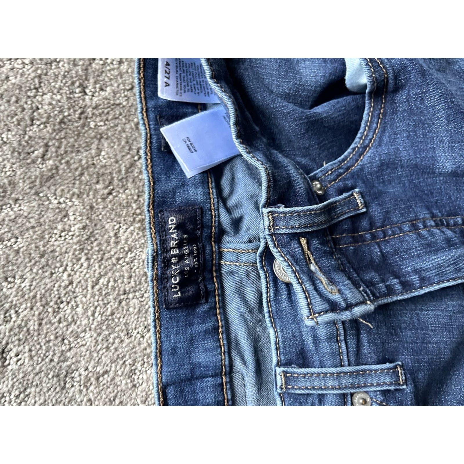 Lucky Brand VINTAGE Lucky Brand Mid Rise Skinny Jeans Size 4/27 Dark Wash Blue Denim Womens Size 27" / US 4 / IT 40 - 5 Thumbnail