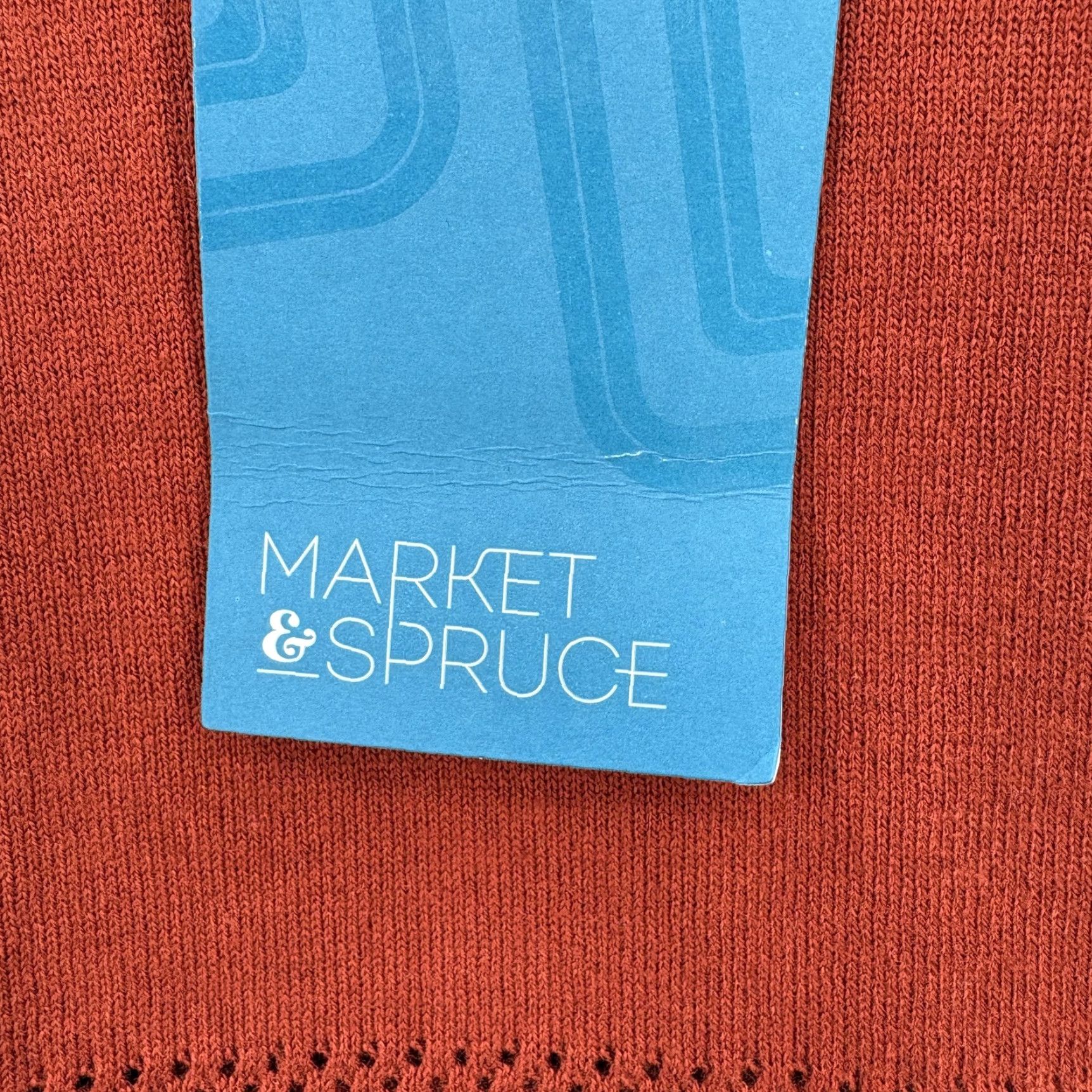 Market Market & Spruce Sweater Womens XS Copper Rowan Textured Crew Neck Knit Open-Knit Lightweight Fall Winter Casual Mens? Size XS / US 0-2 / IT 36-38 - 5 Thumbnail