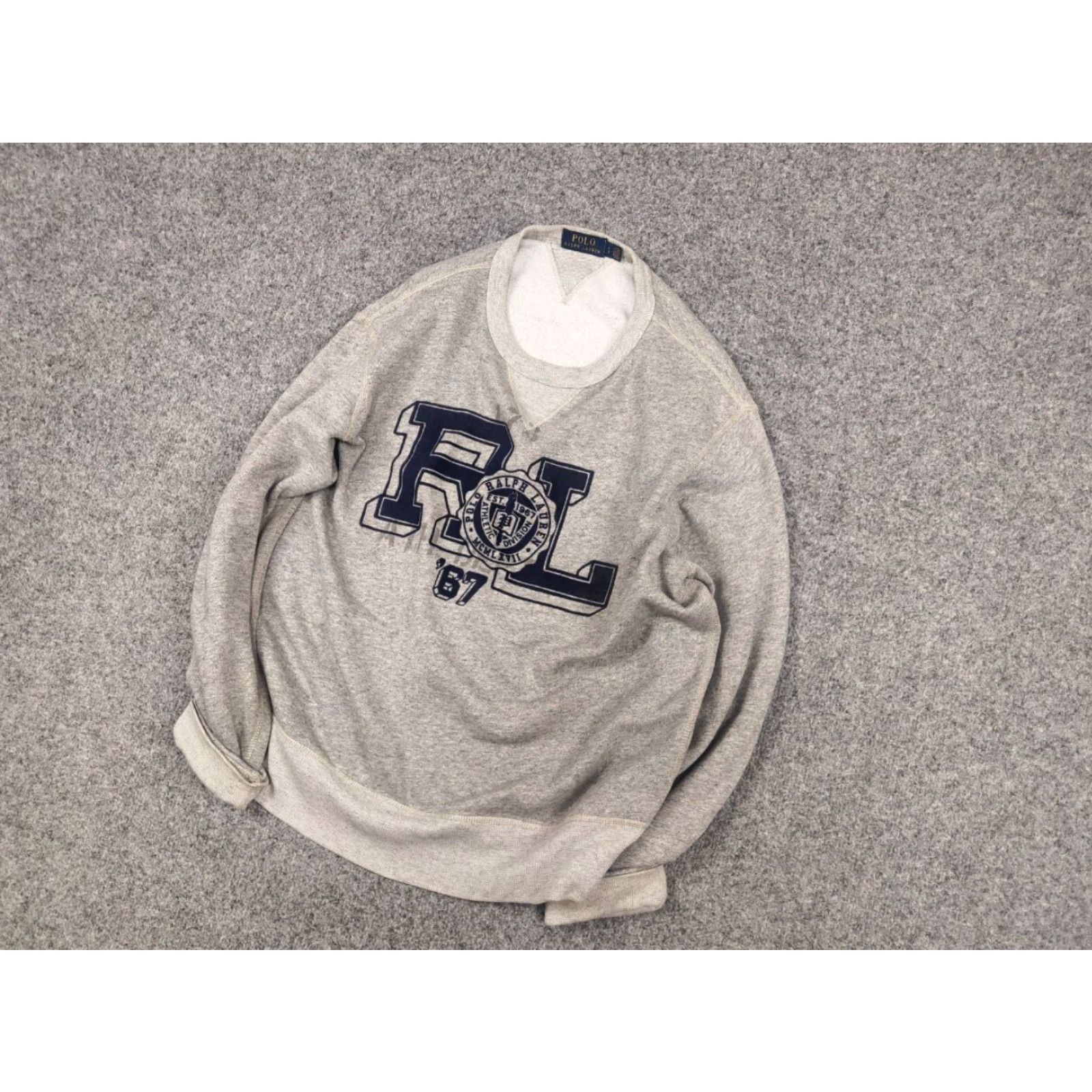 Polo Ralph Lauren Polo Ralph Lauren athletic division Varsity Logo Military Sweatshirt Shirt Mens L Gray 90s City Classic Logo Polo Sweatshirt Size US L / EU 52-54 / 3 - 3 Thumbnail