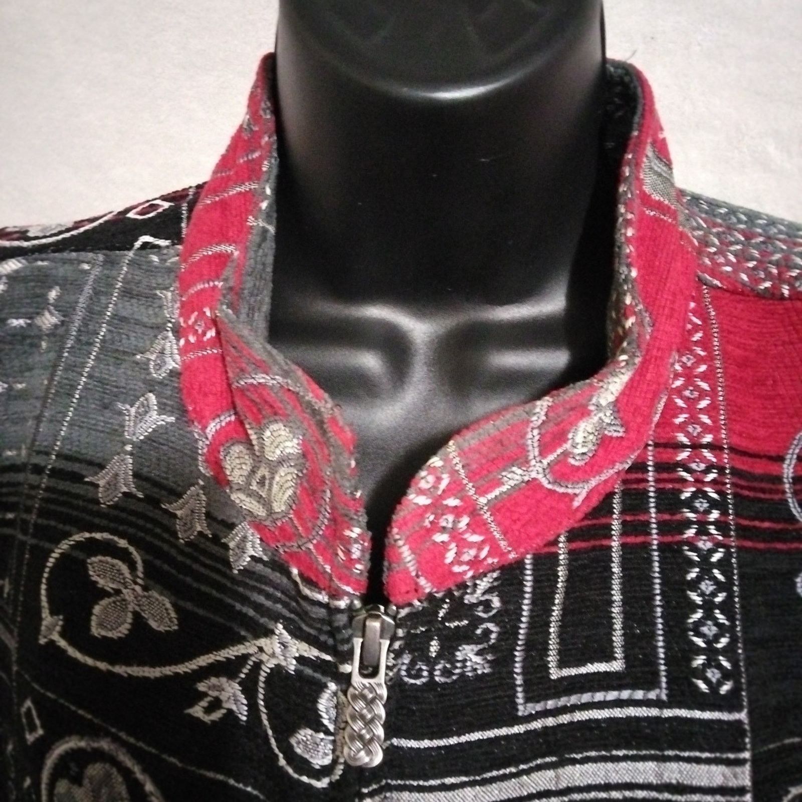 Other Vintage 90s Christopher & Banks Women Jacket XL Red Black Size XL / US 12-14 / IT 48-50 - 2 Thumbnail