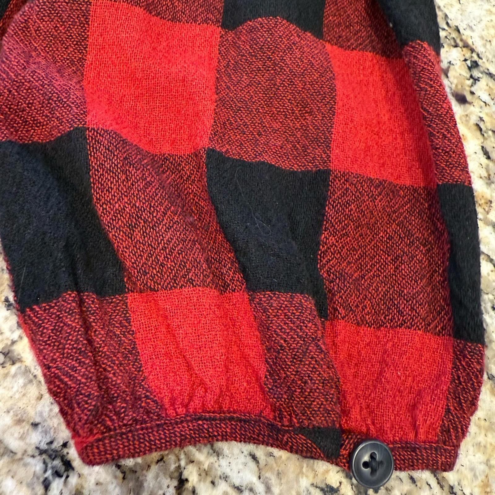 Madewell Madewell red black plaid flannel wool blend midi dress SZ SM Size S / US 4 / IT 40 - 5 Thumbnail