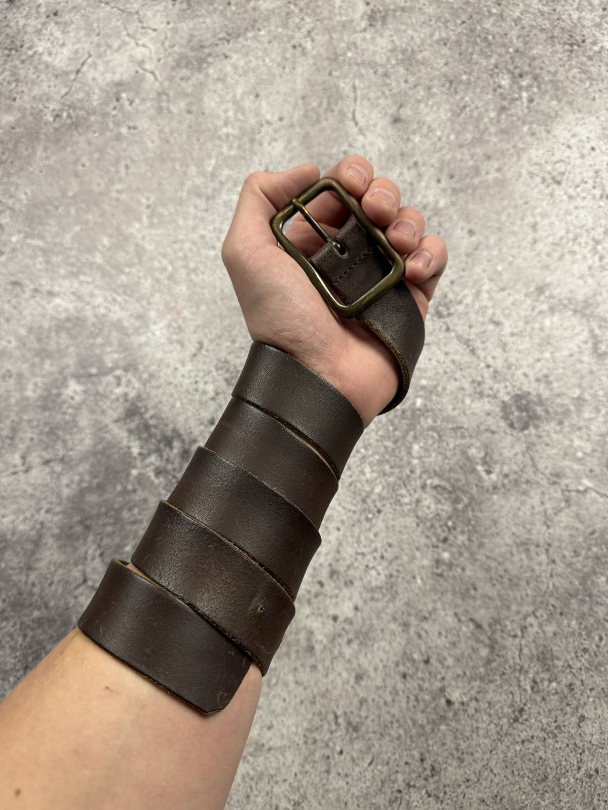 Japanese Brand 00’s NINE STYLE BROWN LEATHER RARE Y2K BELT VINTAGE Size ONE SIZE - 1 Thumbnail