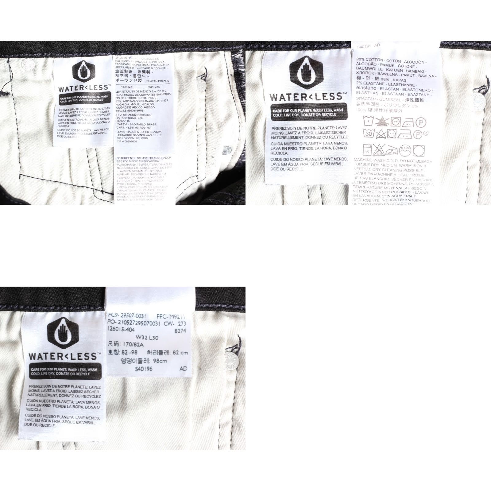 Levi's LEVI’S 502 PREMIUM Big E Tapered Jeans Men 32x28 Stretch Denim Black 5-Pocket Regular Rise Mid 10-12in W32 L28 Mens Jeans Size US 32 / EU 48 - 8 Thumbnail