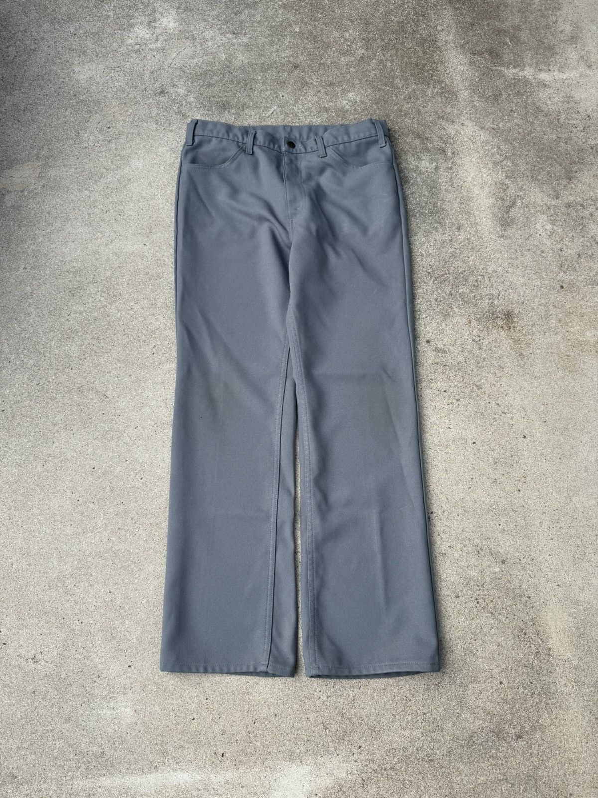 Levi's × Vintage Vtg 70’s Levi’s 517 Flare Bootcut Polyester Gray Pants 35x31 Size US 35 - 2 Thumbnail