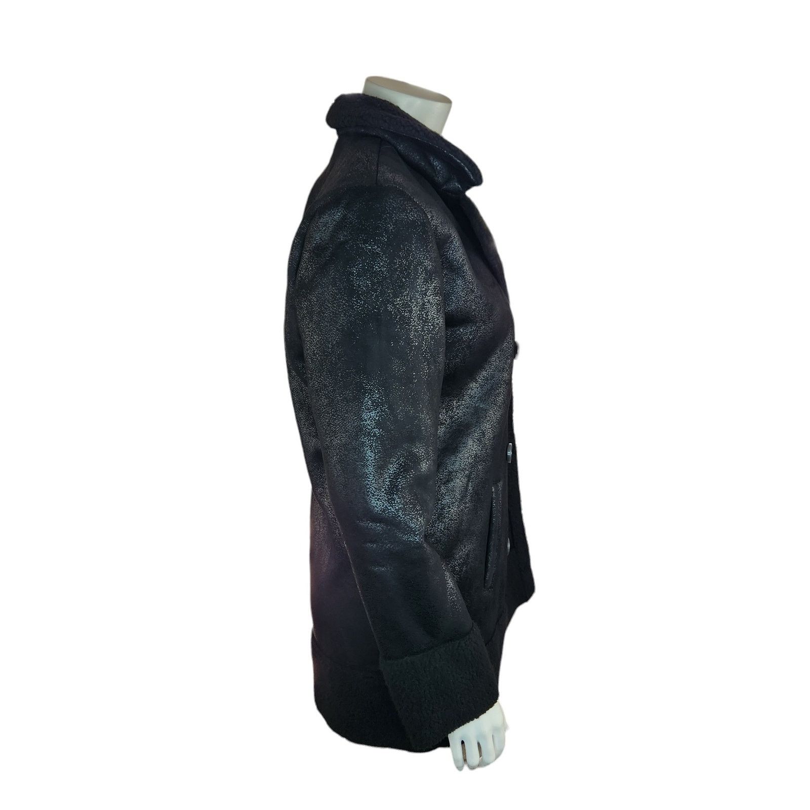 Other Candace Cameron Bure Sherpa Faux Suede Peacoat Black XXS Size XS / US 0-2 / IT 36-38 - 5 Thumbnail