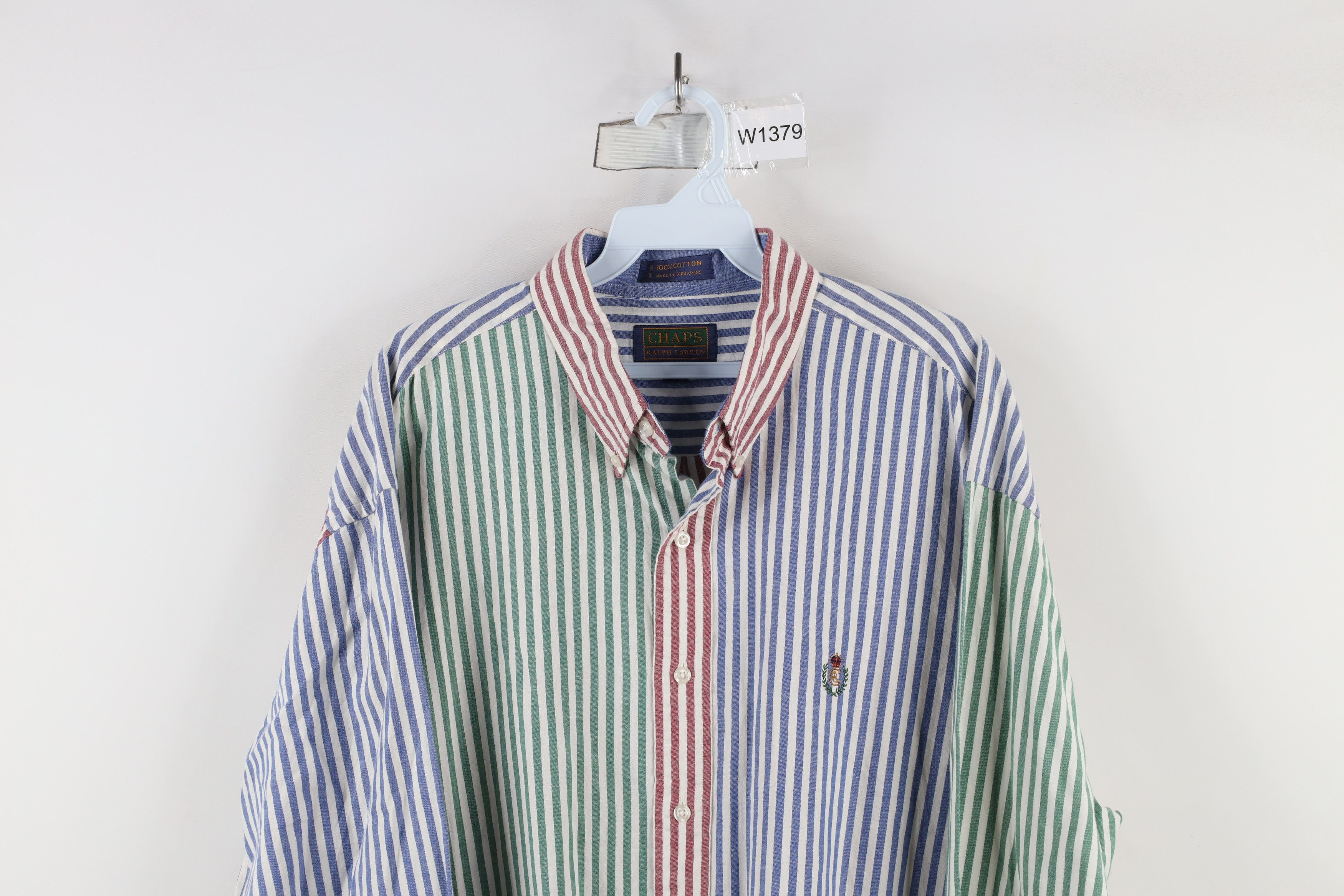 Polo Ralph Lauren Vintage 90s Chaps Ralph Lauren Striped Oxford Button Shirt Size US M / EU 48-50 / 2 - 2 Thumbnail