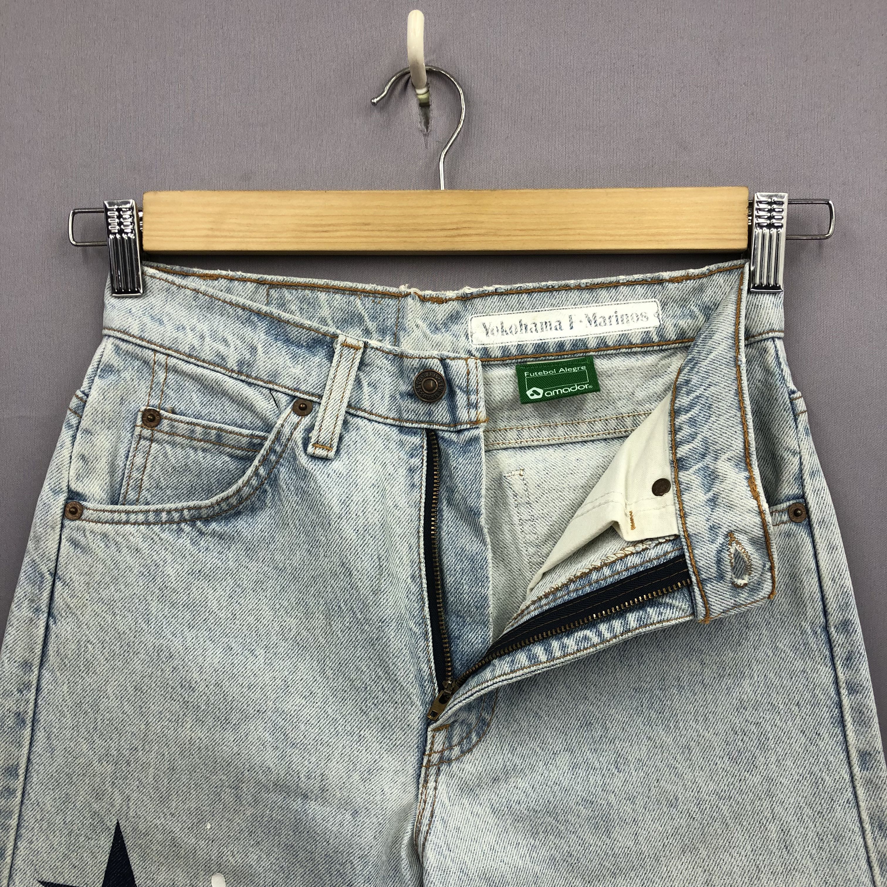 Levi's 90s Levis 505 X Yokohama F Marinos Jeans Light Wash Denim Size 26" / US 2 / IT 38 - 6 Thumbnail
