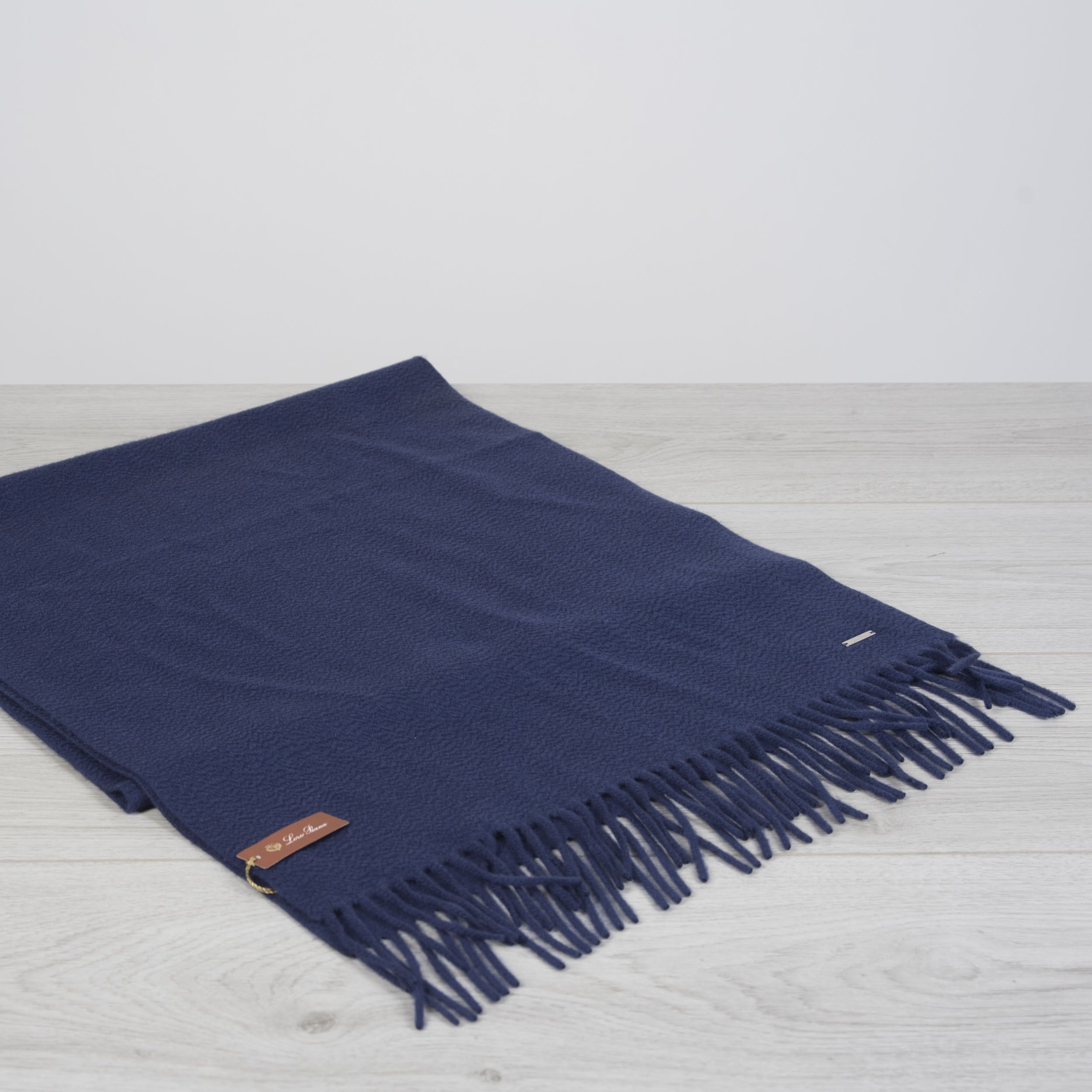 Loro Piana Grande Unita Scarf In Blue Cashmere Size ONE SIZE - 1 Thumbnail