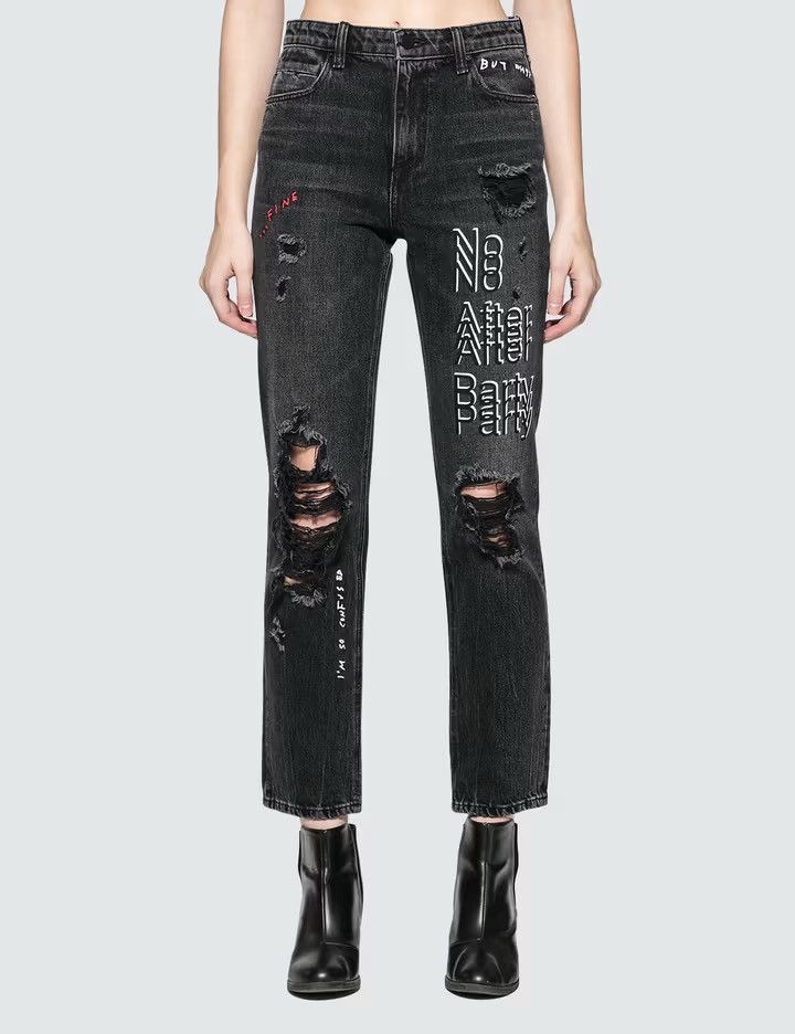 Alexander Wang Alexander Wang Cult “No After Party” Straight Leg Jeans Size 28" / US 6 / IT 42 - 1 Thumbnail