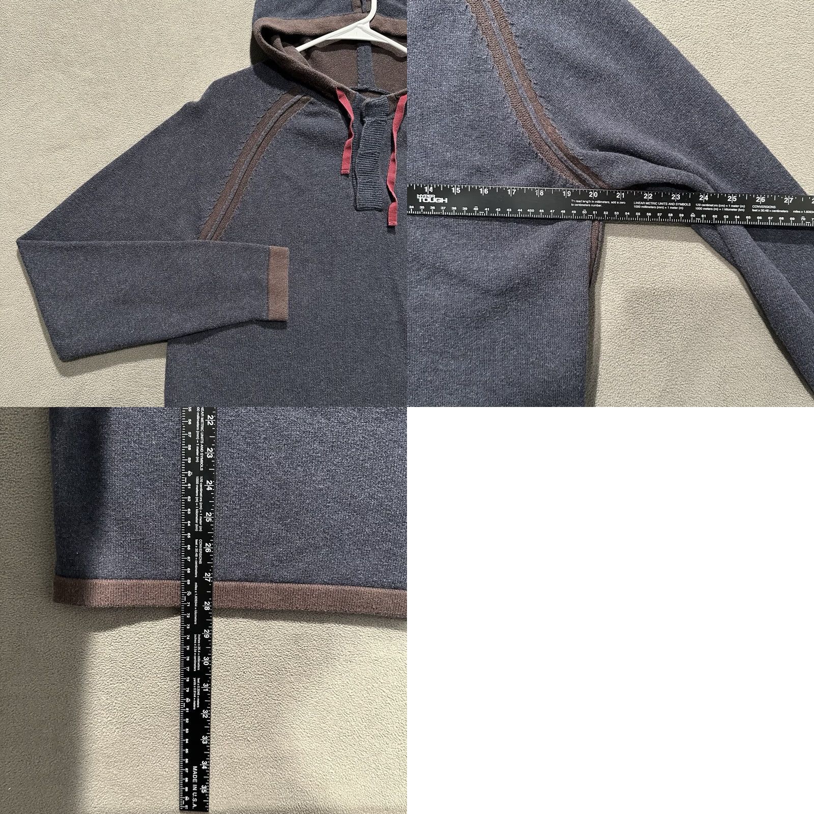 Carbon2Cobalt carbon2cobalt Hoodie Mens M Blue Cotton Cashmere Blend Sweatshirt Henley Size US M / EU 48-50 / 2 - 8 Thumbnail