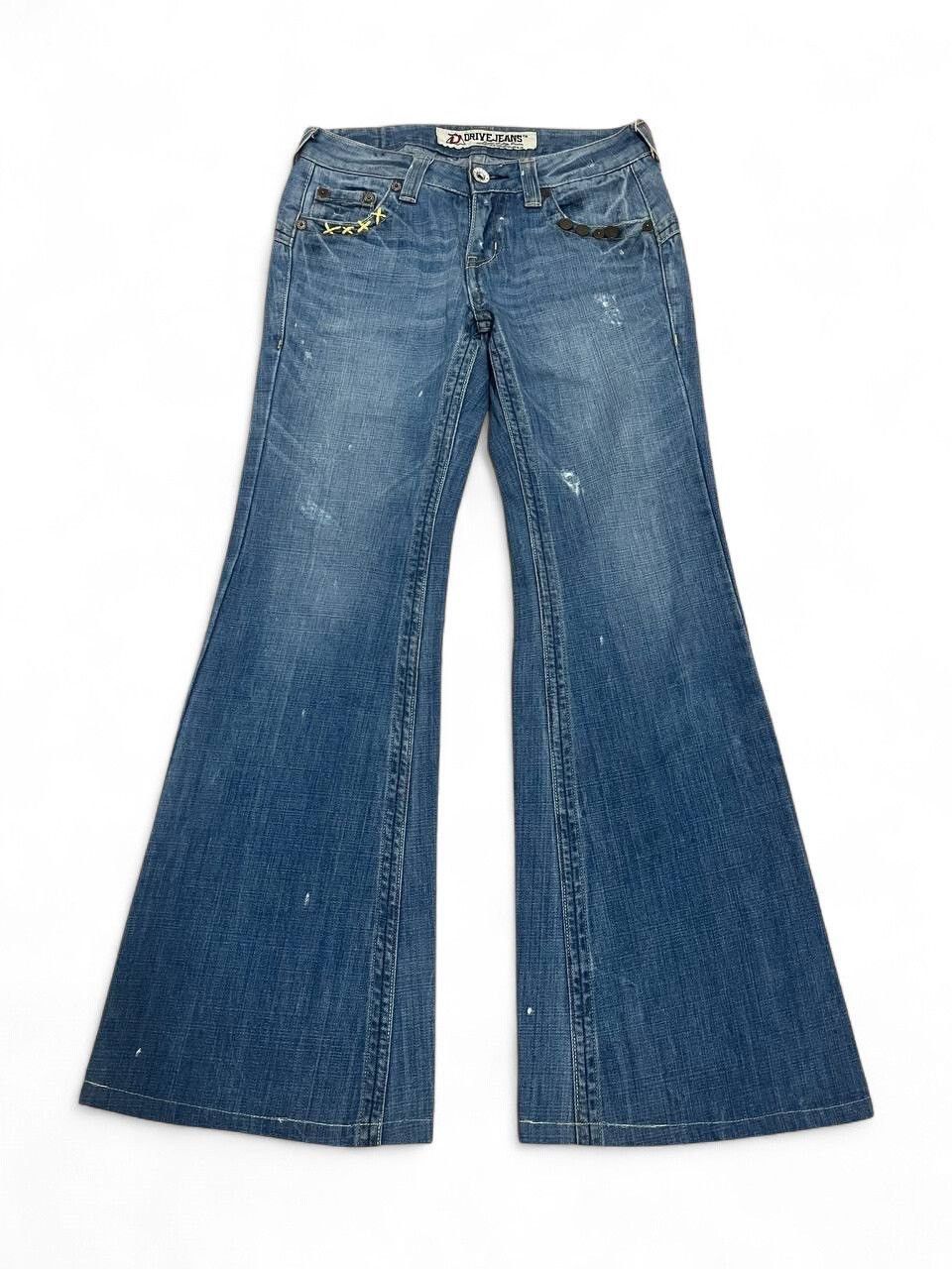 Hysteric Glamour Flared drive Jeans distressed low rise wideleg embroided Size US 29 - 6 Thumbnail