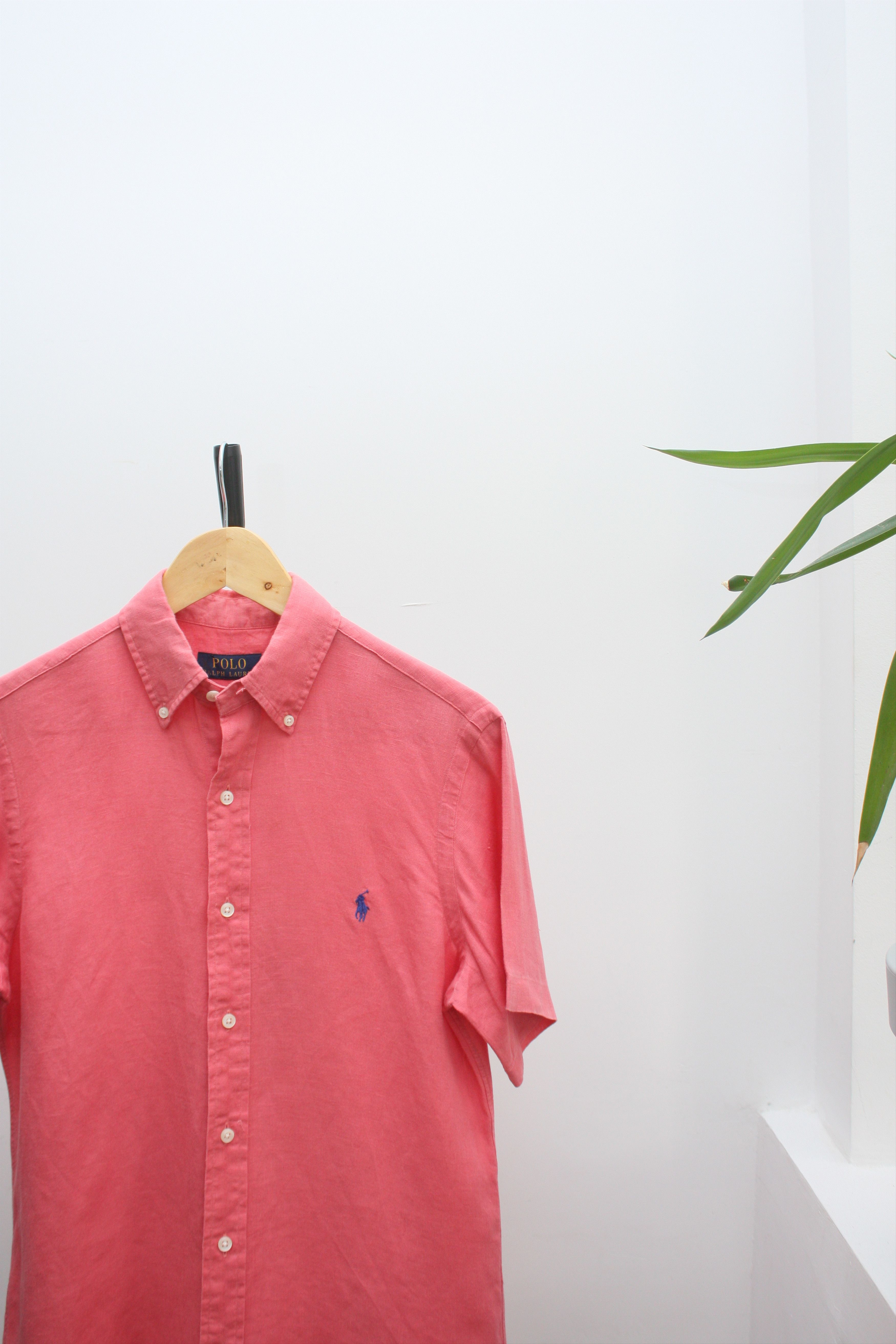Polo Ralph Lauren Linen Crimson Pink Short Sleeve Shirt XS
