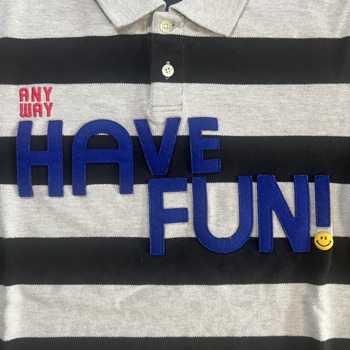 Other Pearly Gates Japan Golf Striped Polo Shirt "Have Fun" Size US S / EU 44-46 / 1 - 2 Thumbnail
